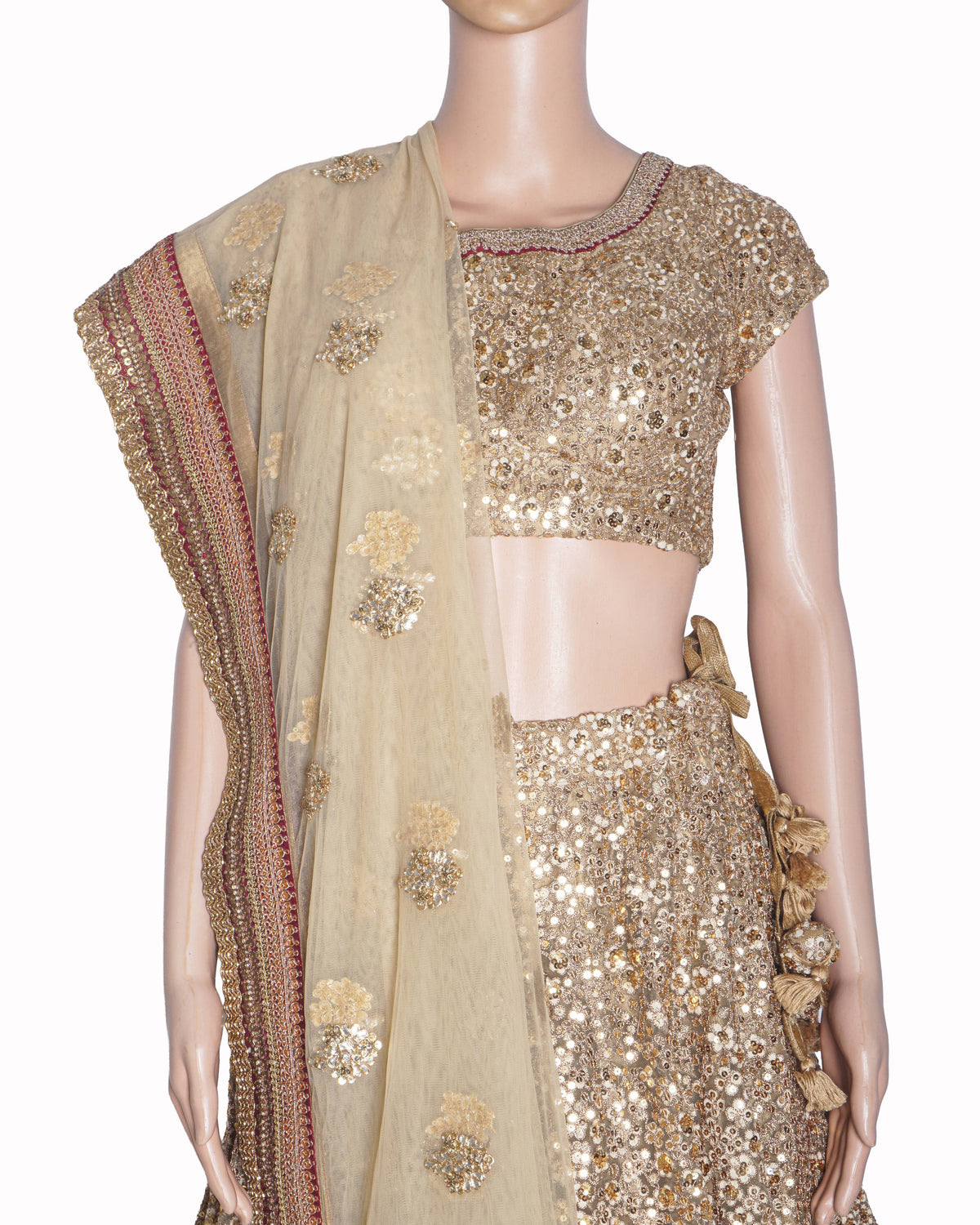 Sabyasachi Golden Silk Embroidered Lehenga Set
