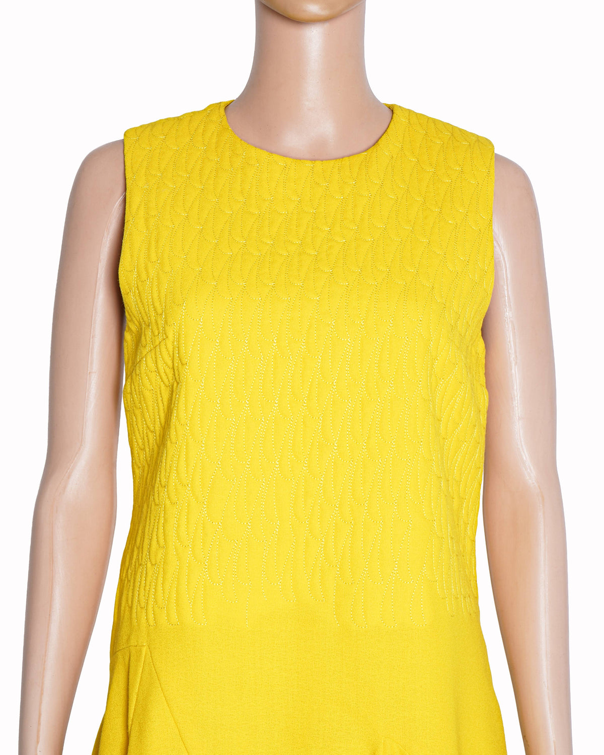 Christian Dior Yellow Structured Mini Dress