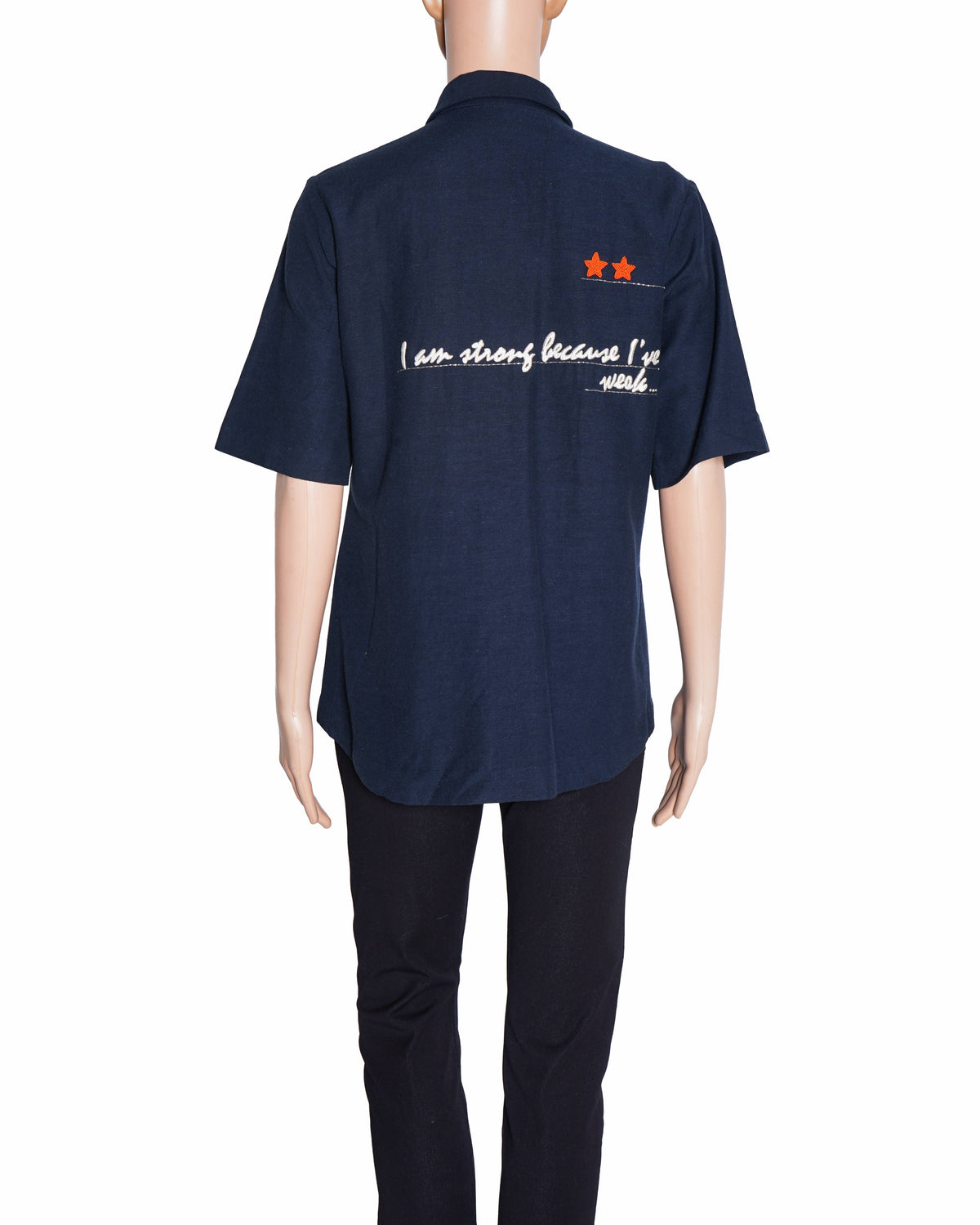 Shahin Mannan "Dear Diary"  Embroidered Shirt In Navy Blue