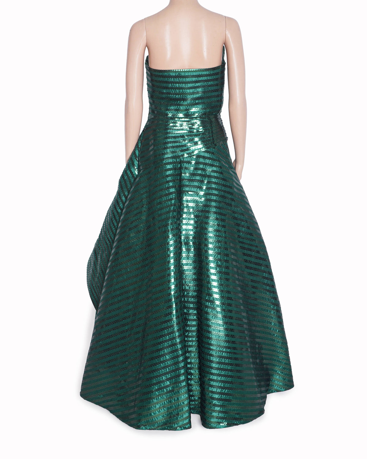 Amit Aggarwal Emerald Green Metallic Mesh Gown