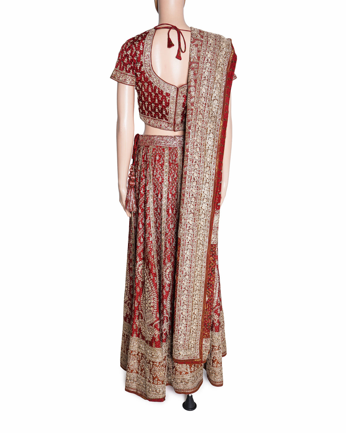 Ritu Kumar Bridal Red & Gold Embroidered Lehenga Set