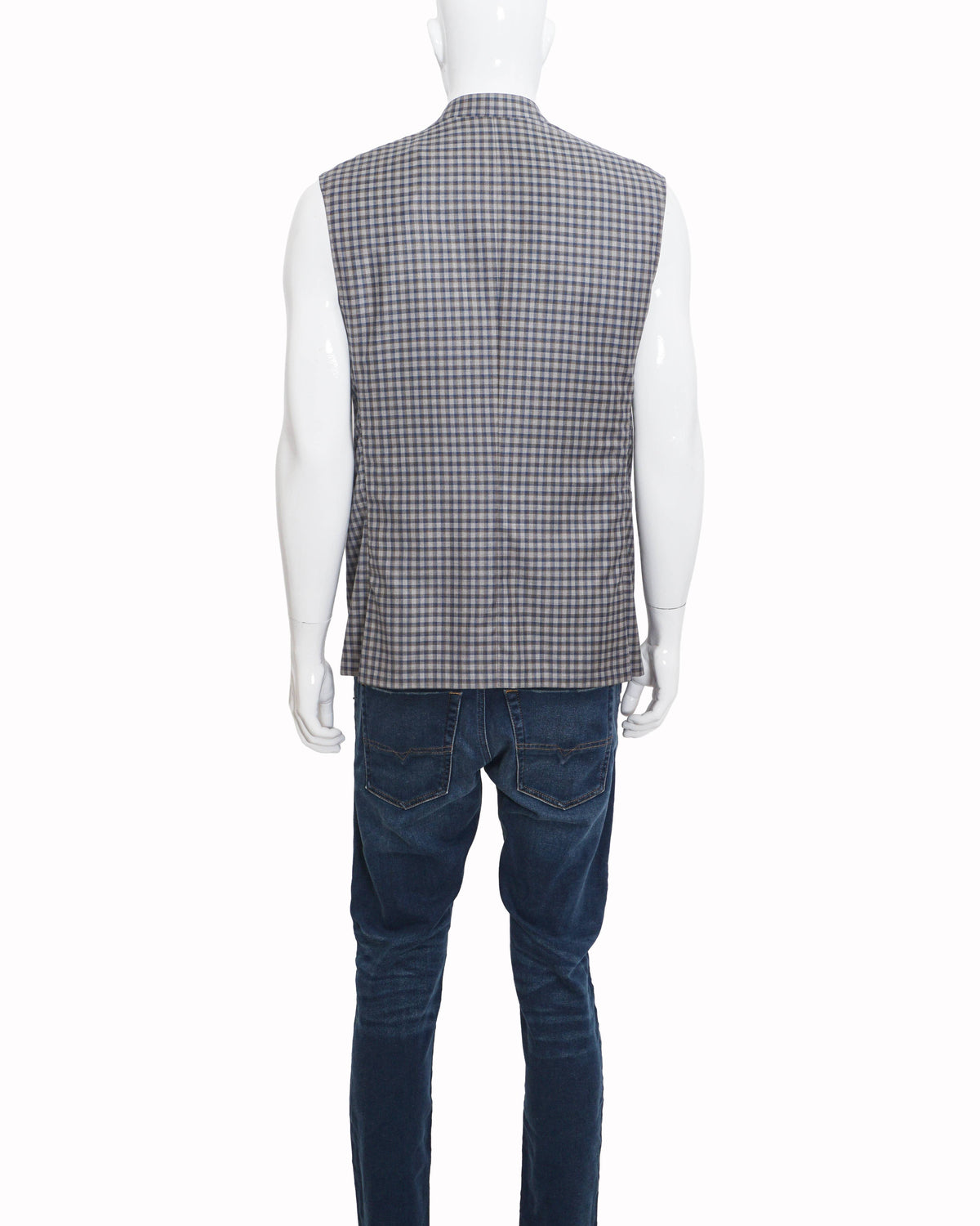 Corneliani Grey Checkered Summer Bundi Jacket