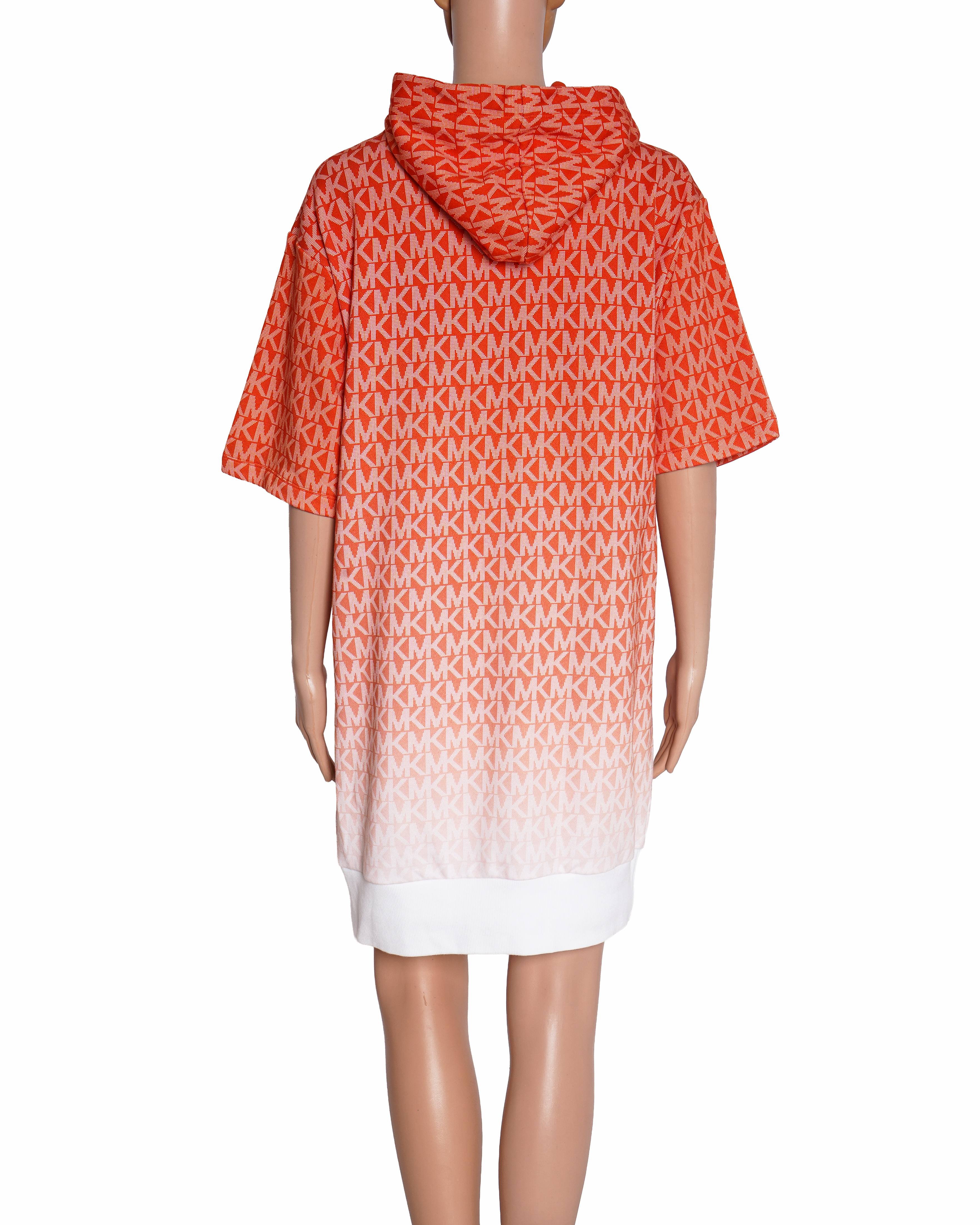 New Michael Kors Monogram Ombre Hoodie Dress