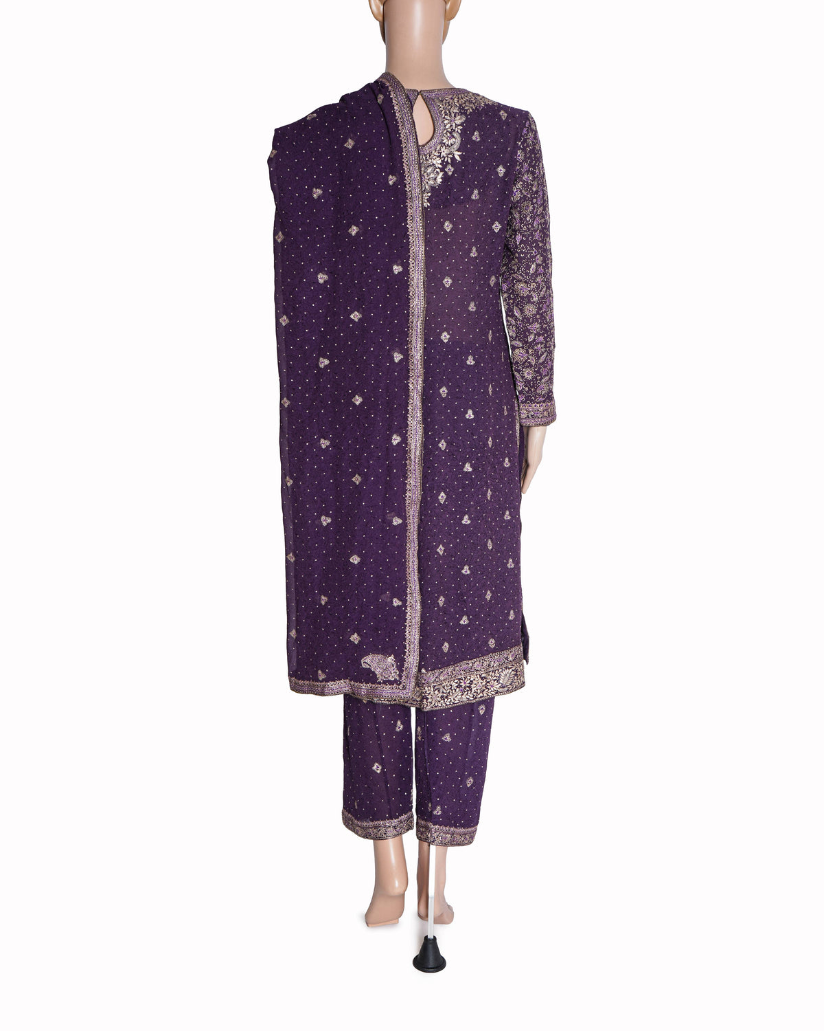 Ritu Kumar Royal Purple Embroidered Kurta Set