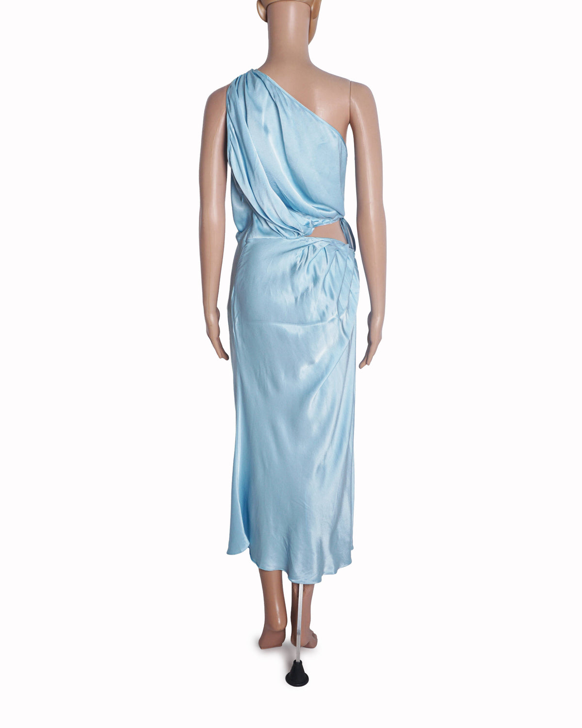 Materiel Light Blue One-Shoulder Cut-Out Maxi Dress