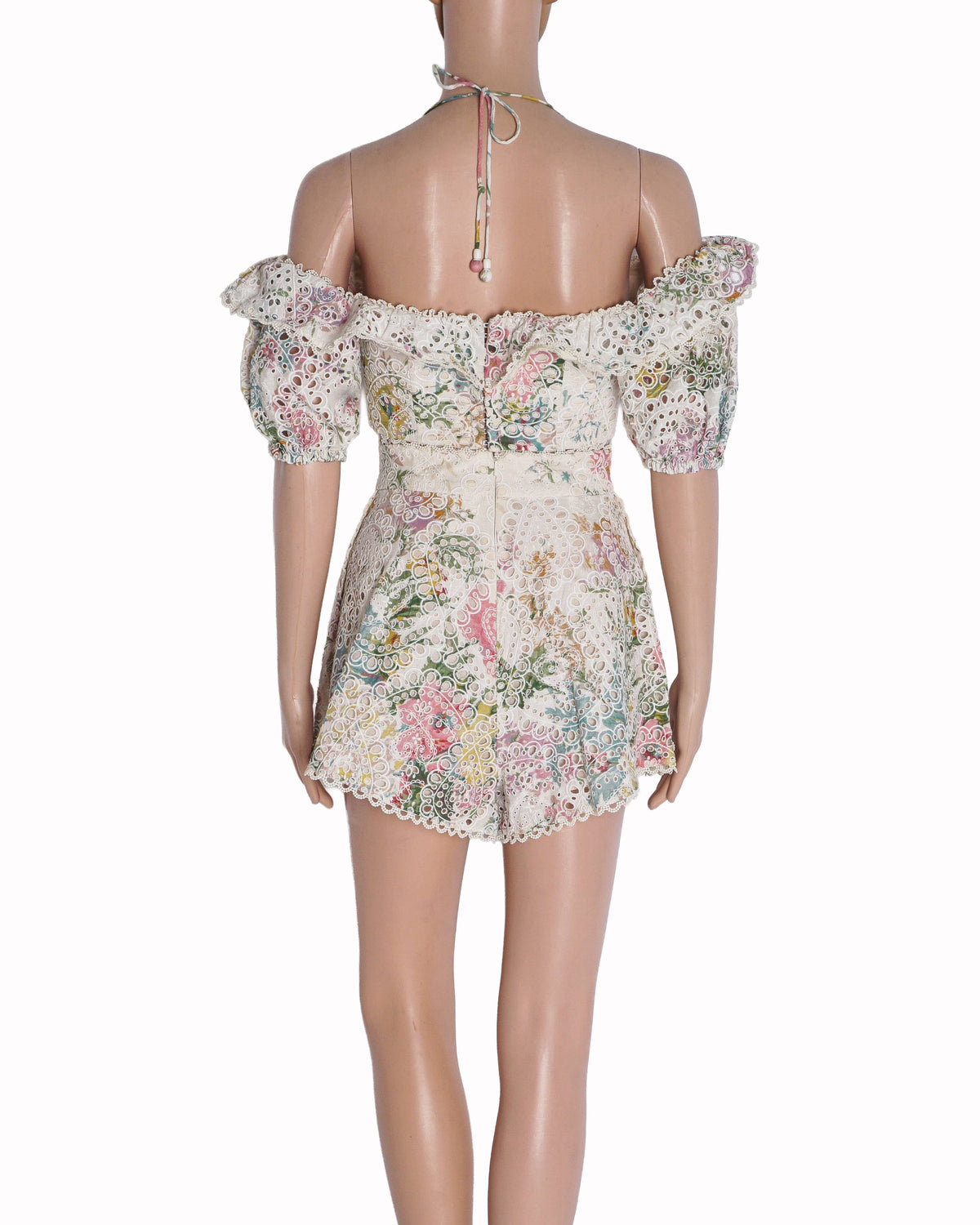 Zimmermann Heathers Floral Broderie Off-Shoulder Top & Shorts Set