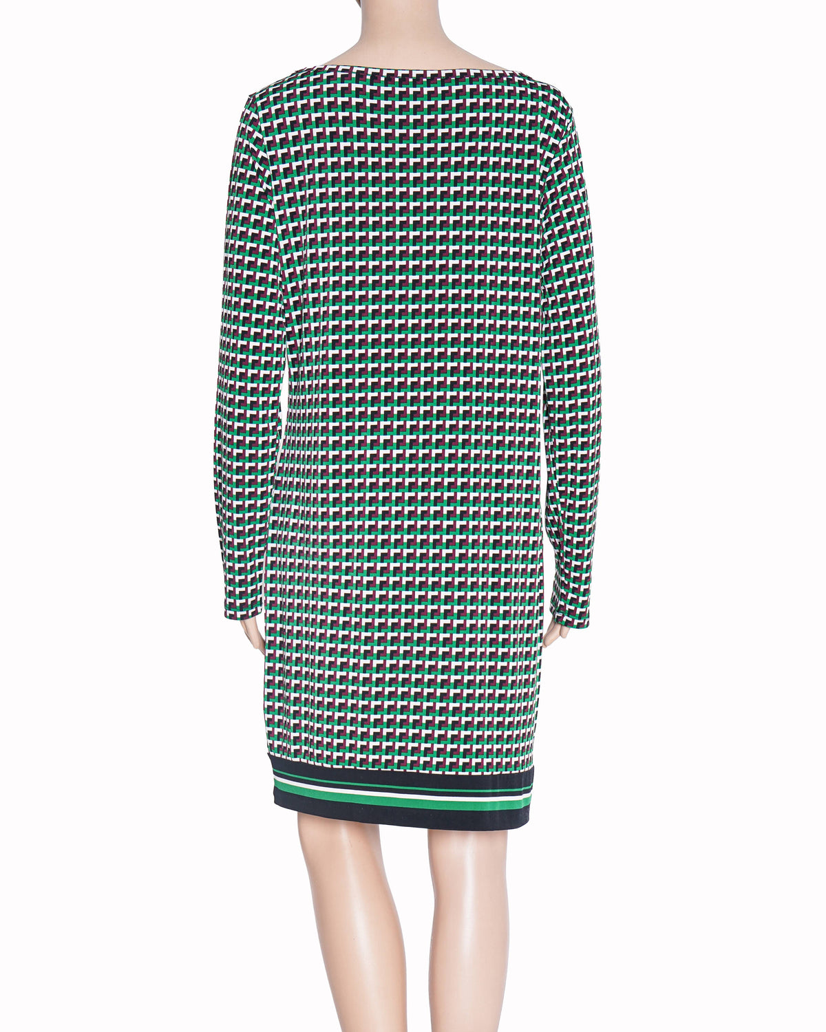 Michael Kors Geometric Print Long-Sleeve Shift Dress