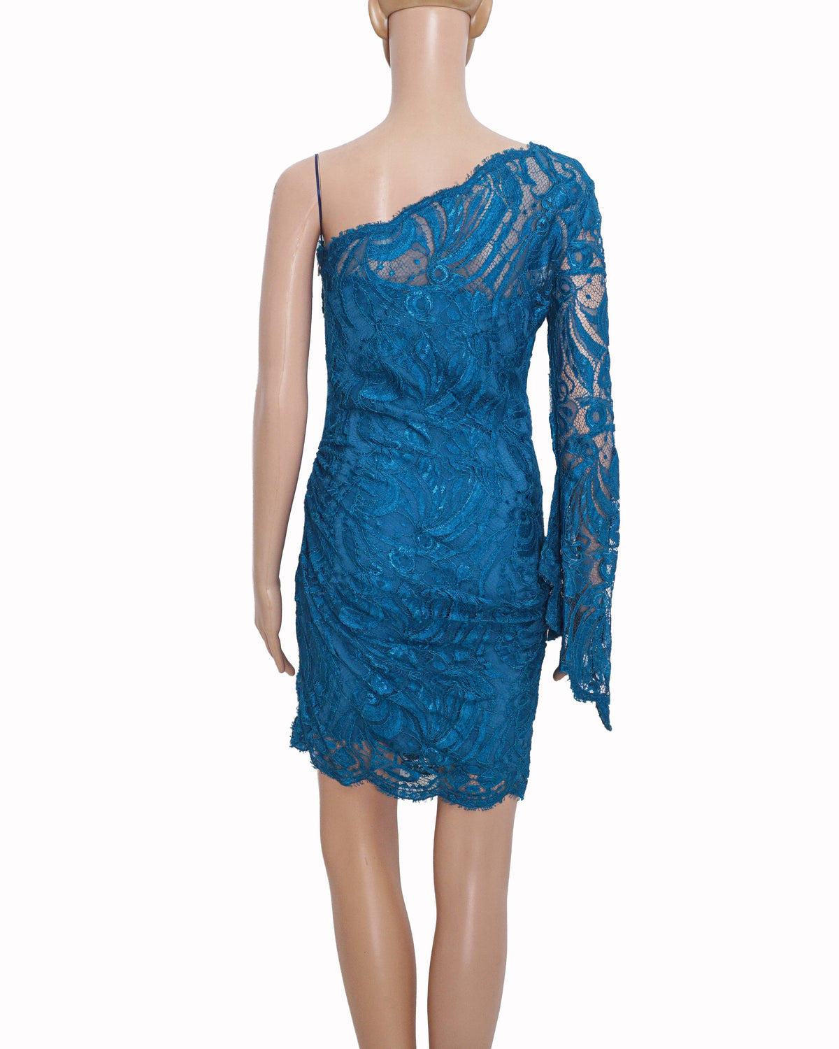 Emilio Pucci Turquoise Blue Lace One-Shoulder Dress