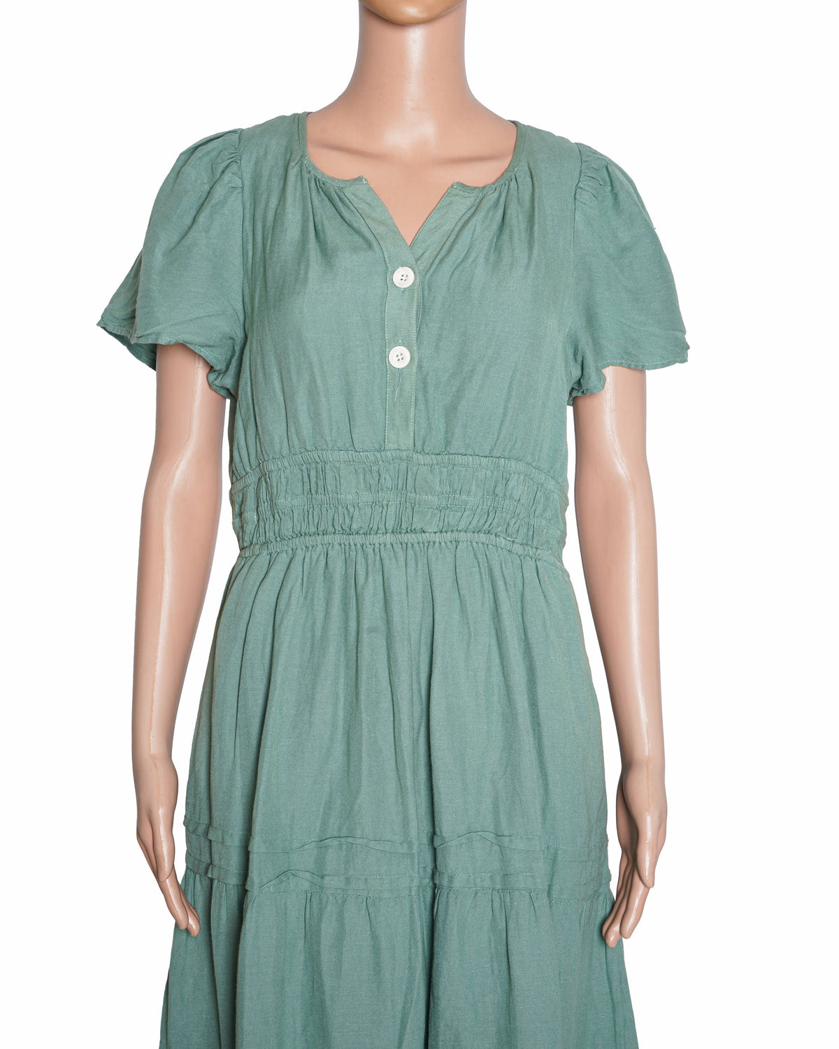 Anthropologie Linen Short Sleeve Dresses for Women