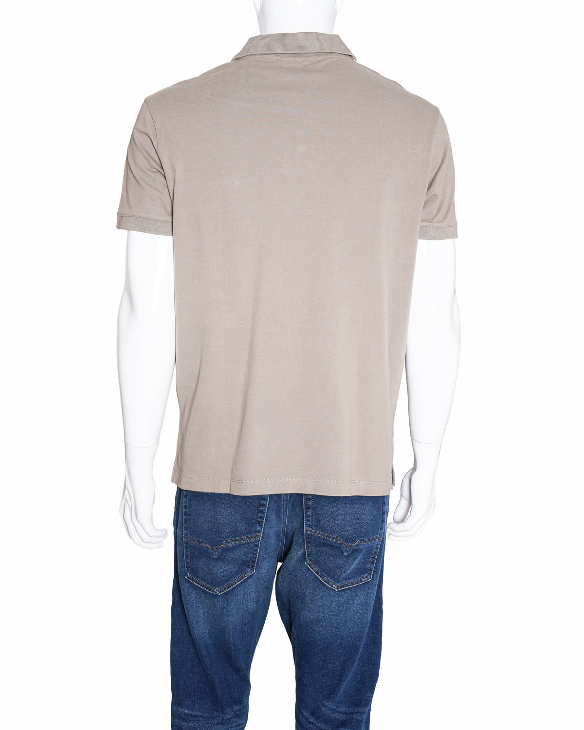 Armani Exchange Men’s Beige Signature Logo Polo Shirt