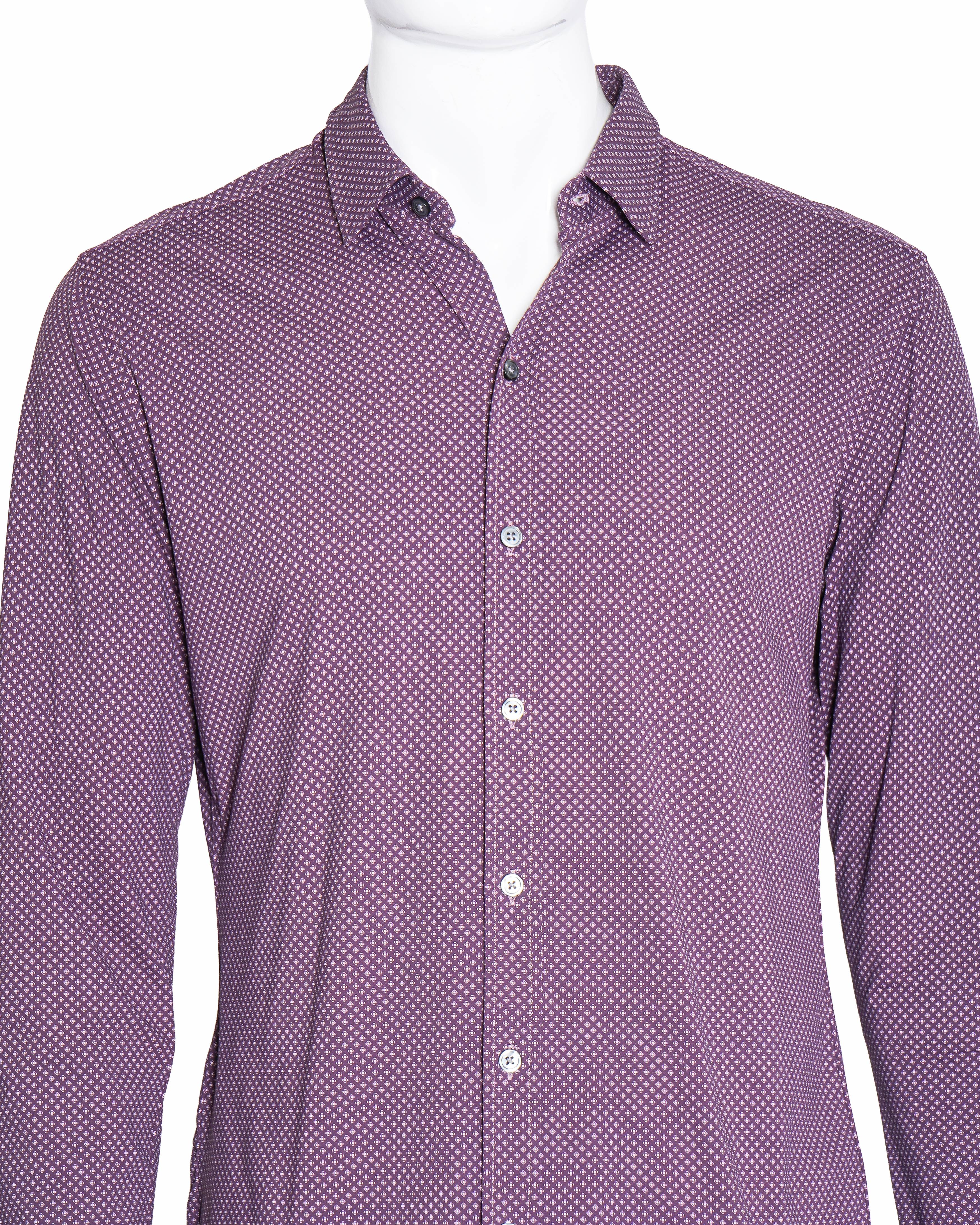 Boss by Hugo Boss Men’s Burgundy Geometric Print Shirt