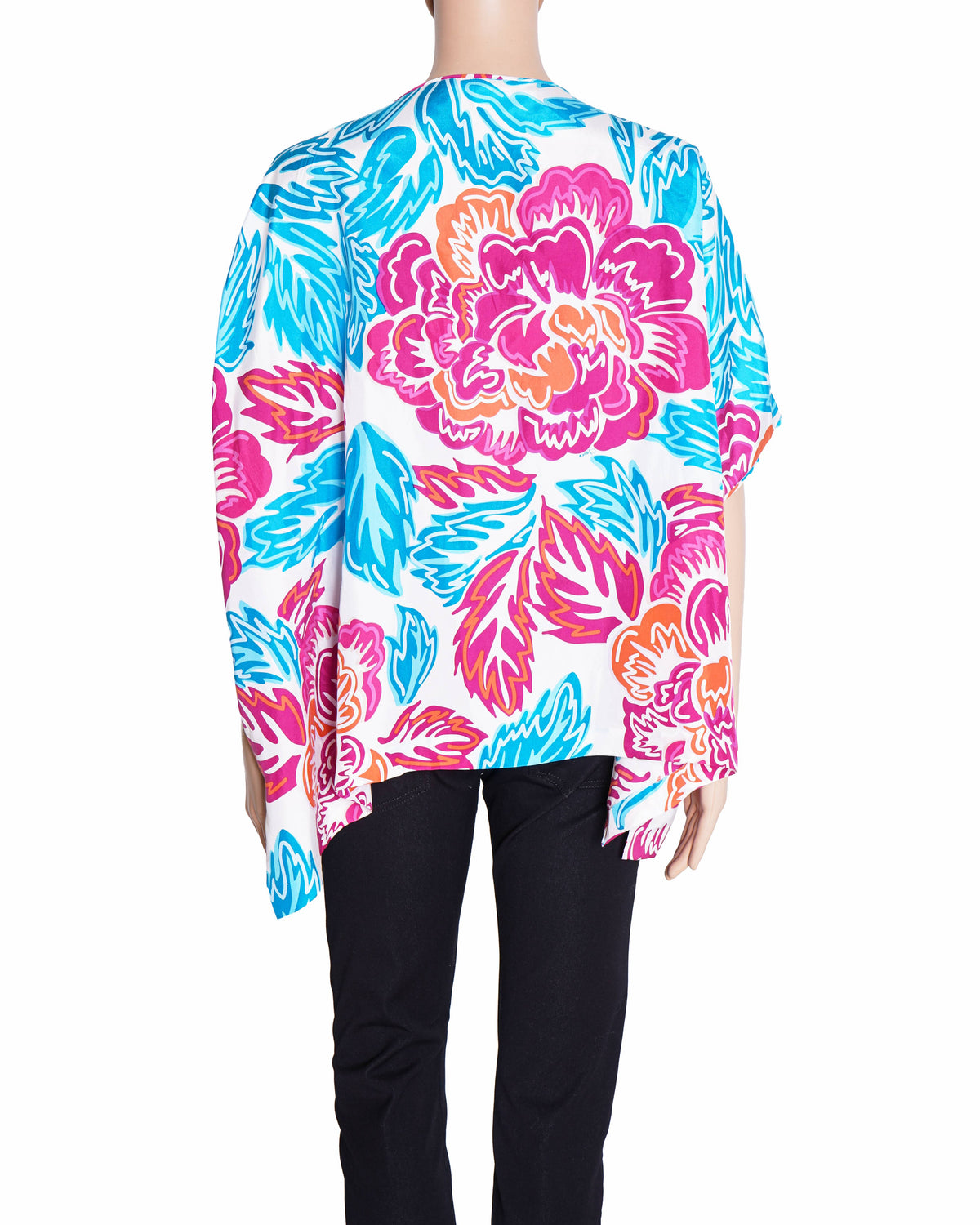 Diane von Furstenberg Printed Floral Poncho Top
