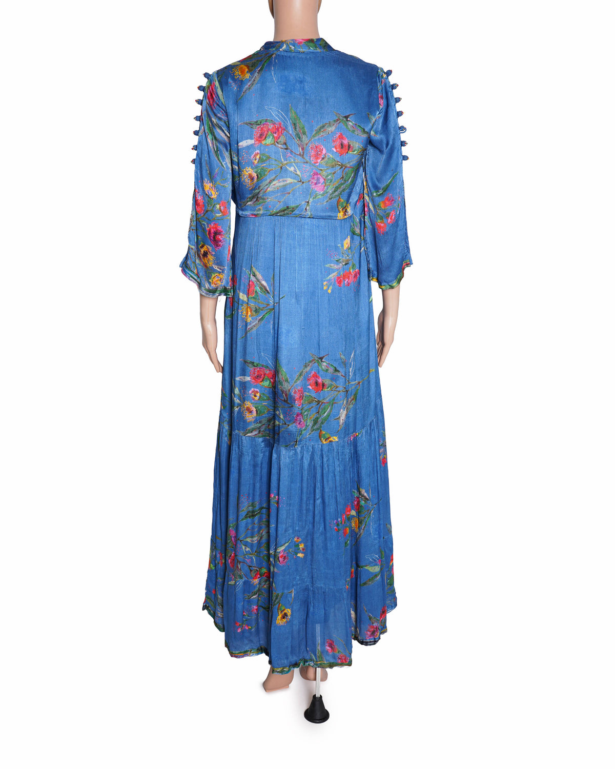Whimsical by Shica Blue Silk Organza Round Printed Dress