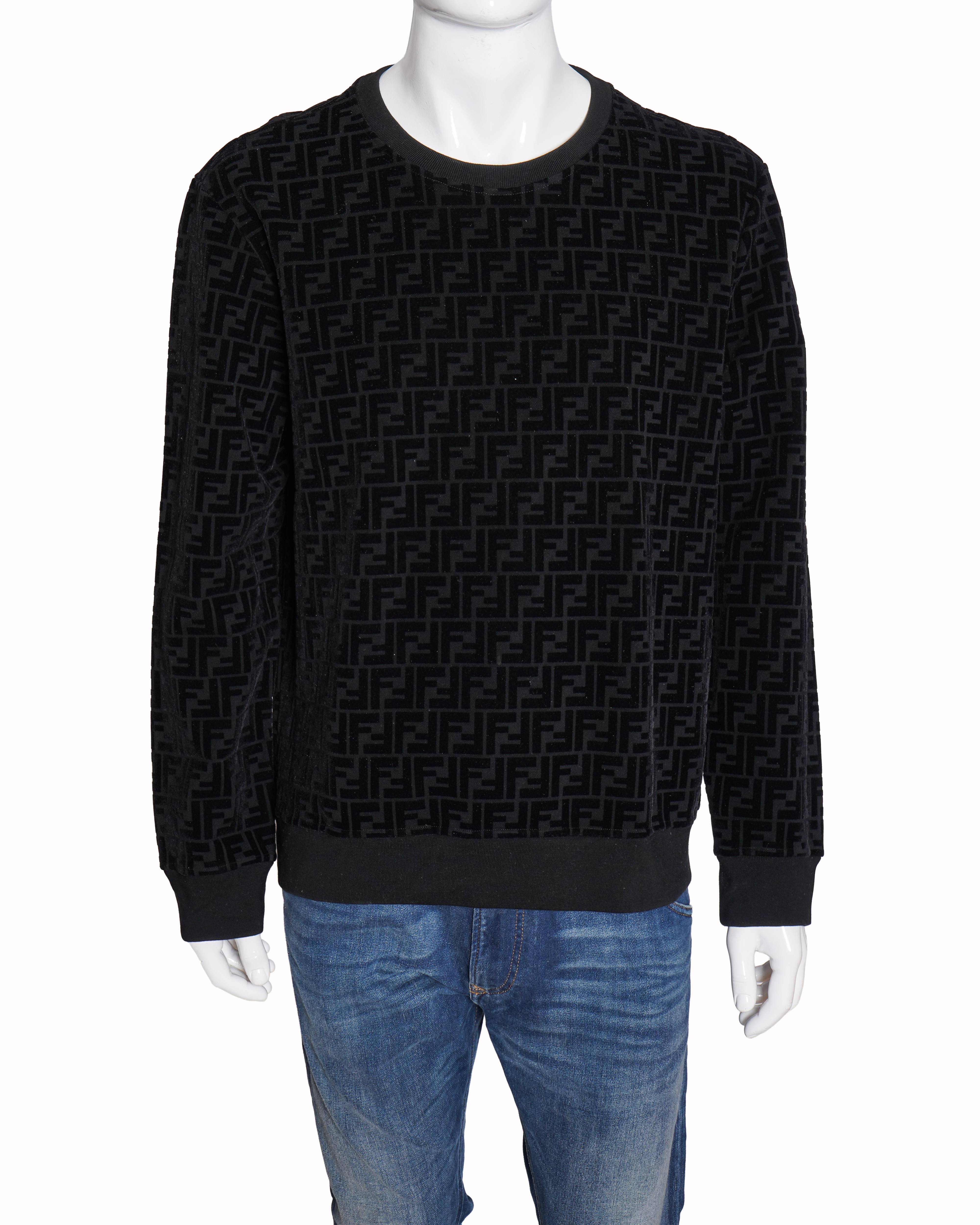 Fendi ff logo pullover sweater in black