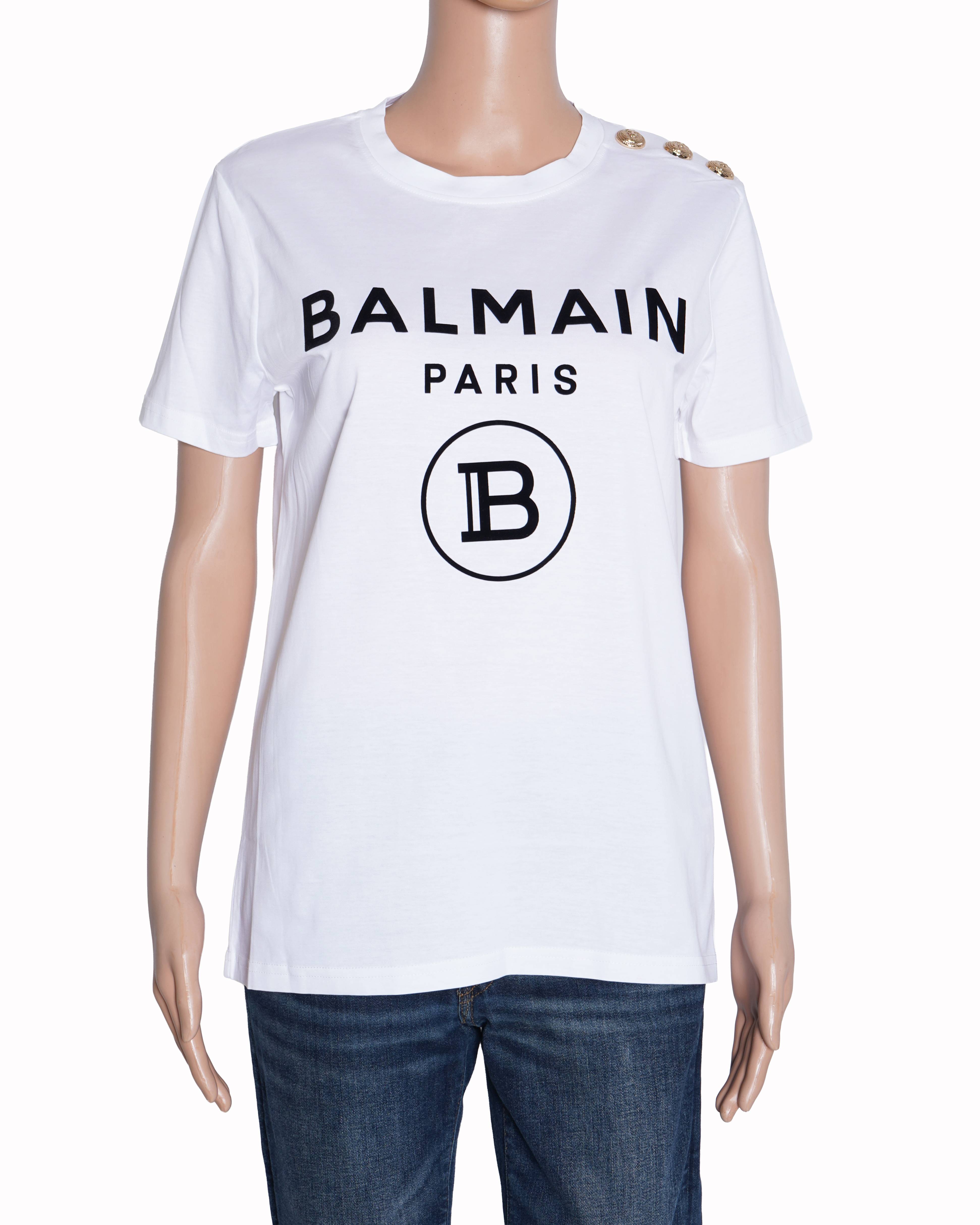 New Balmain Paris Women's White T-Shirt