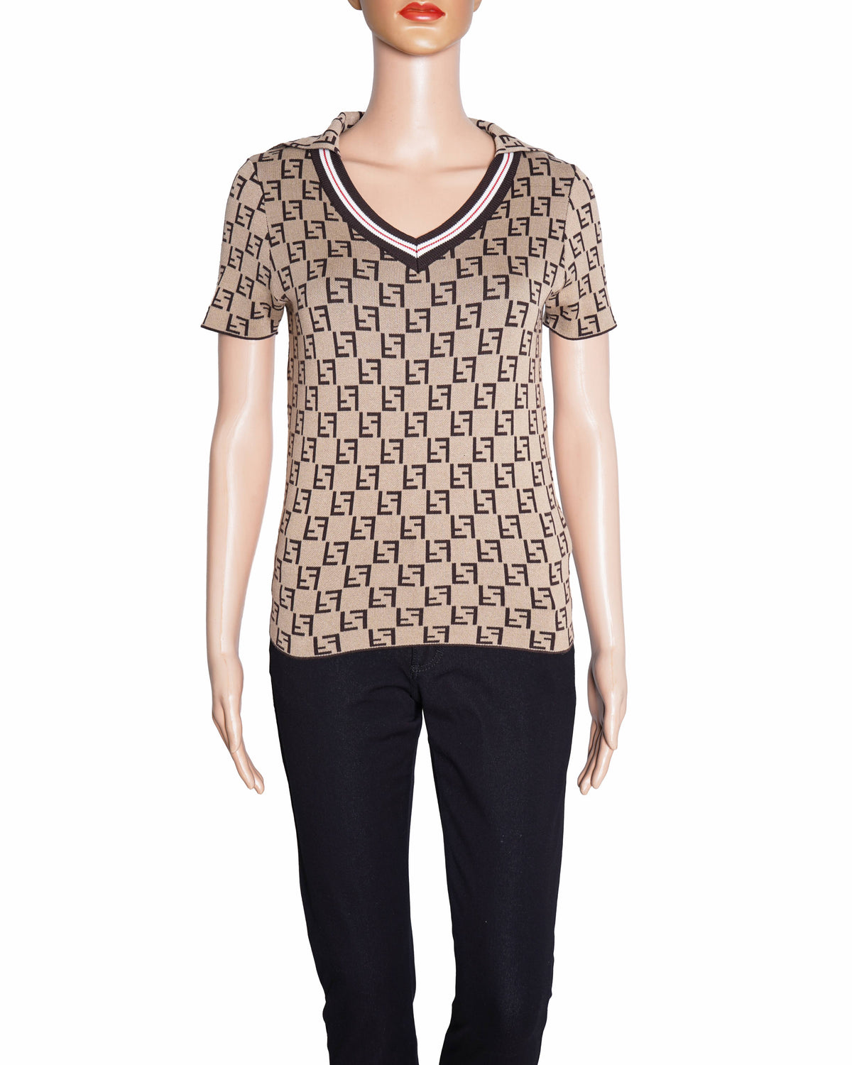 Fendi ff brown knitted pullover