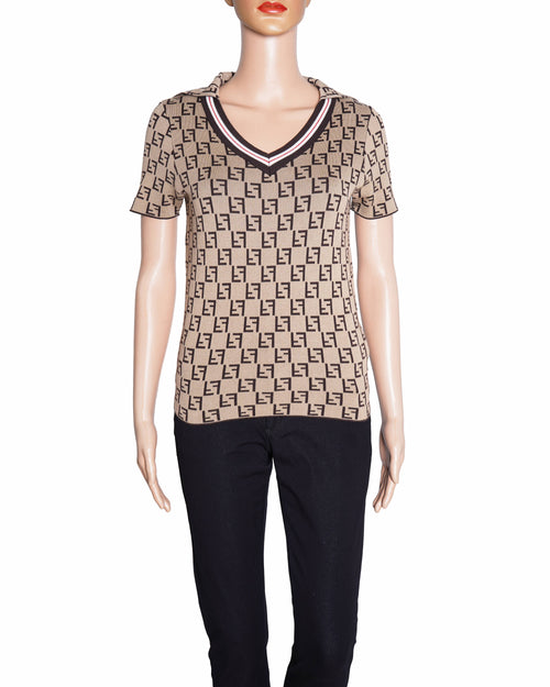 Fendi ff brown knitted pullover