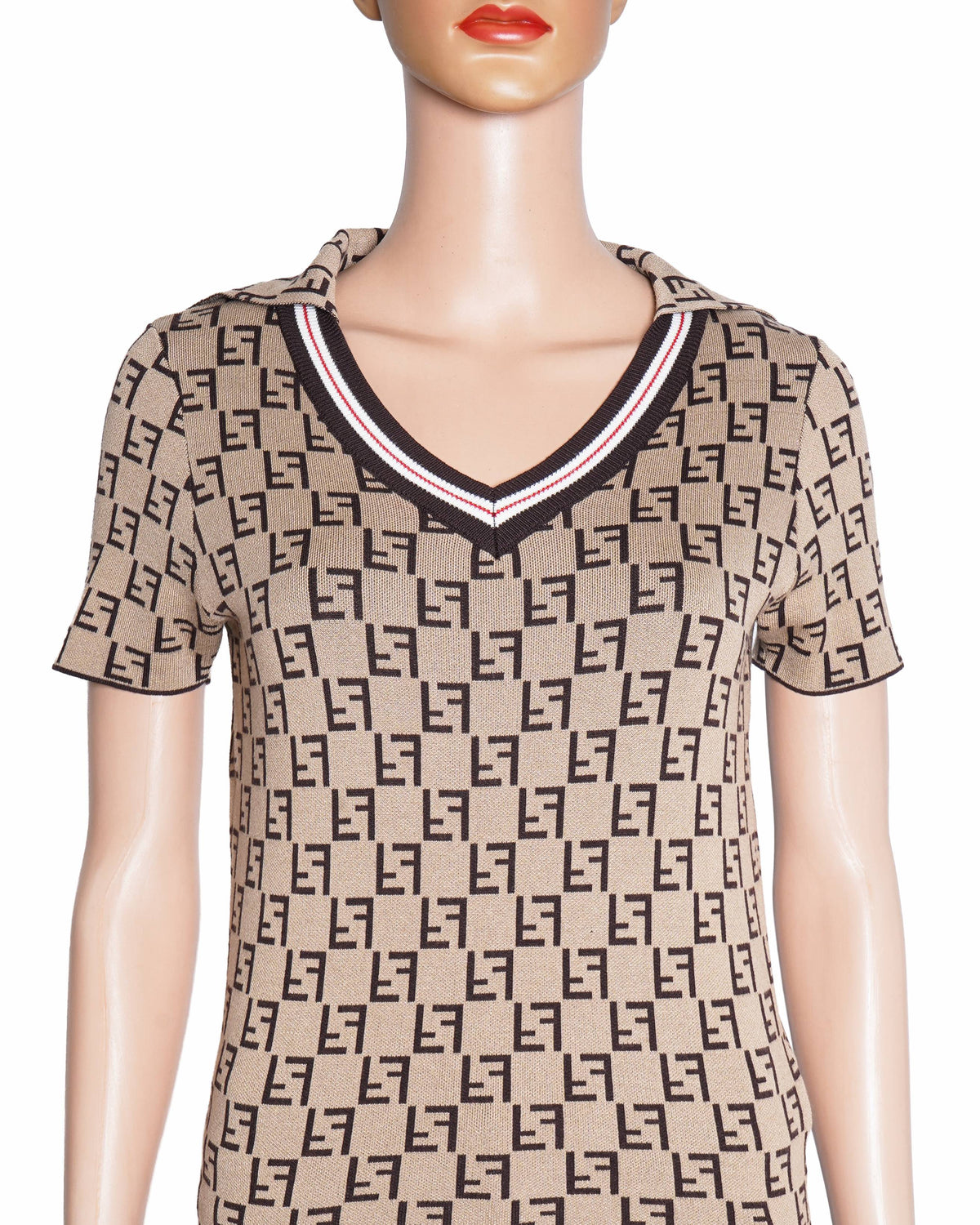 Fendi ff brown knitted pullover