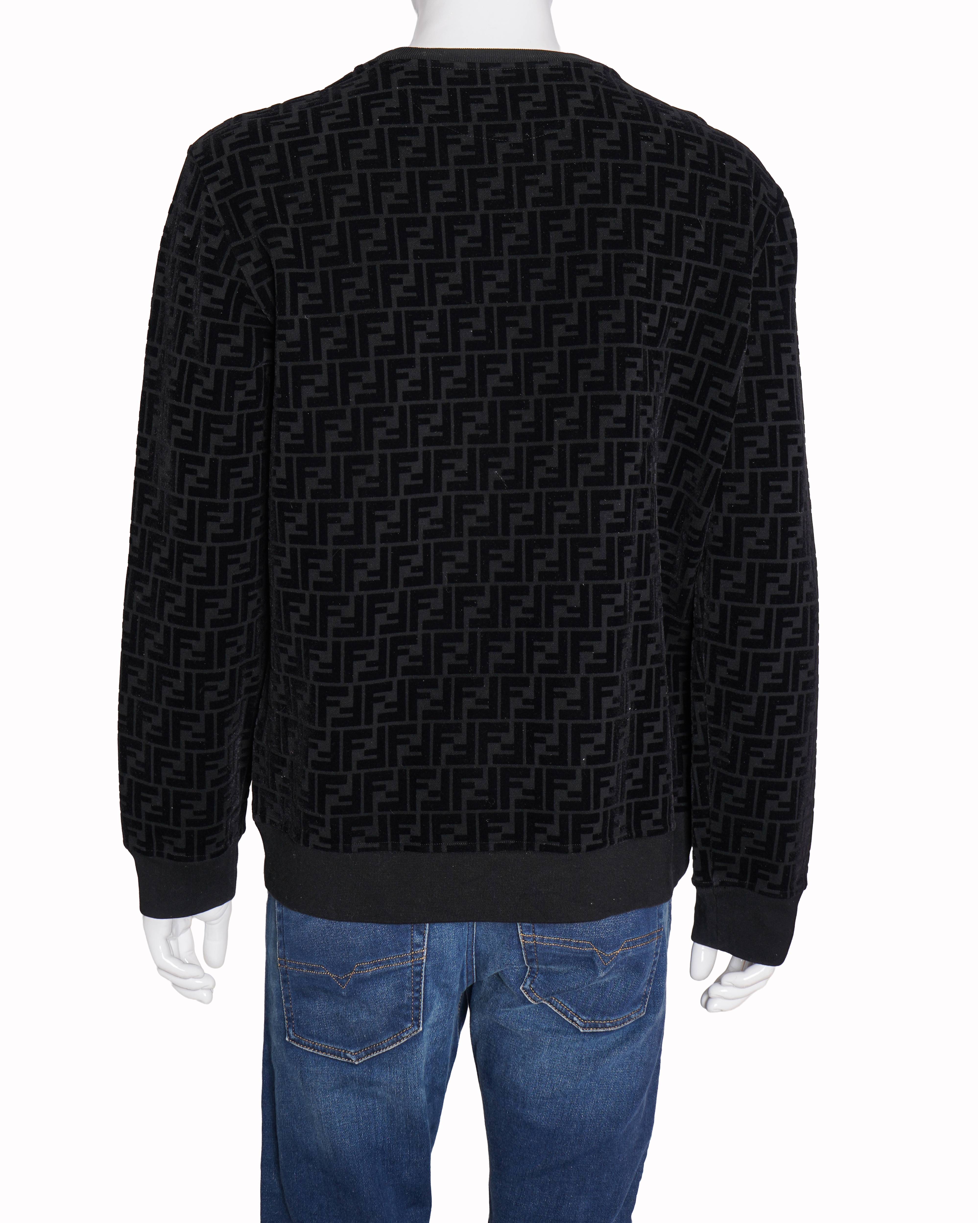 Fendi ff logo pullover sweater in black