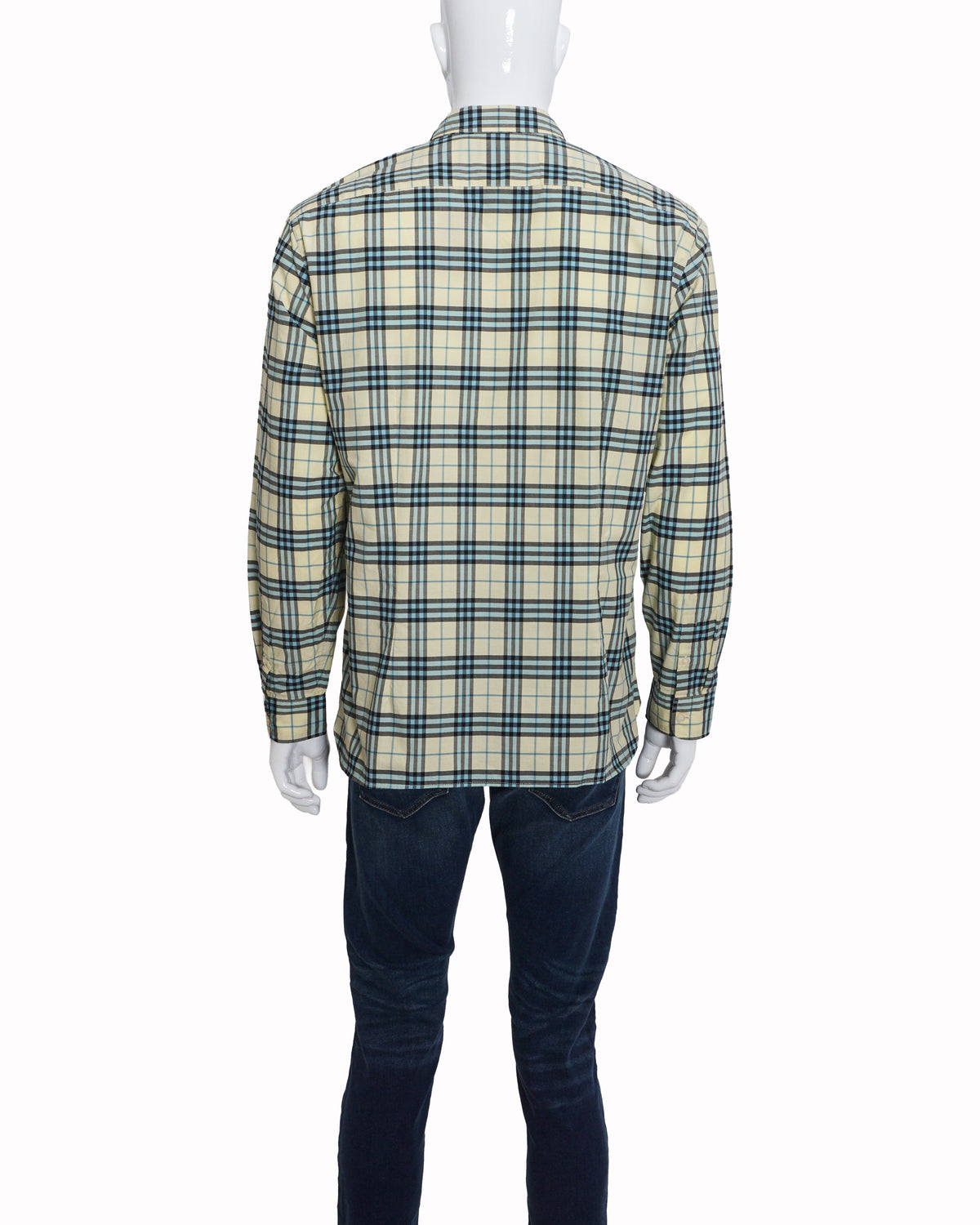 Burberry Men's Yellow & Blue Large Checked Shirt