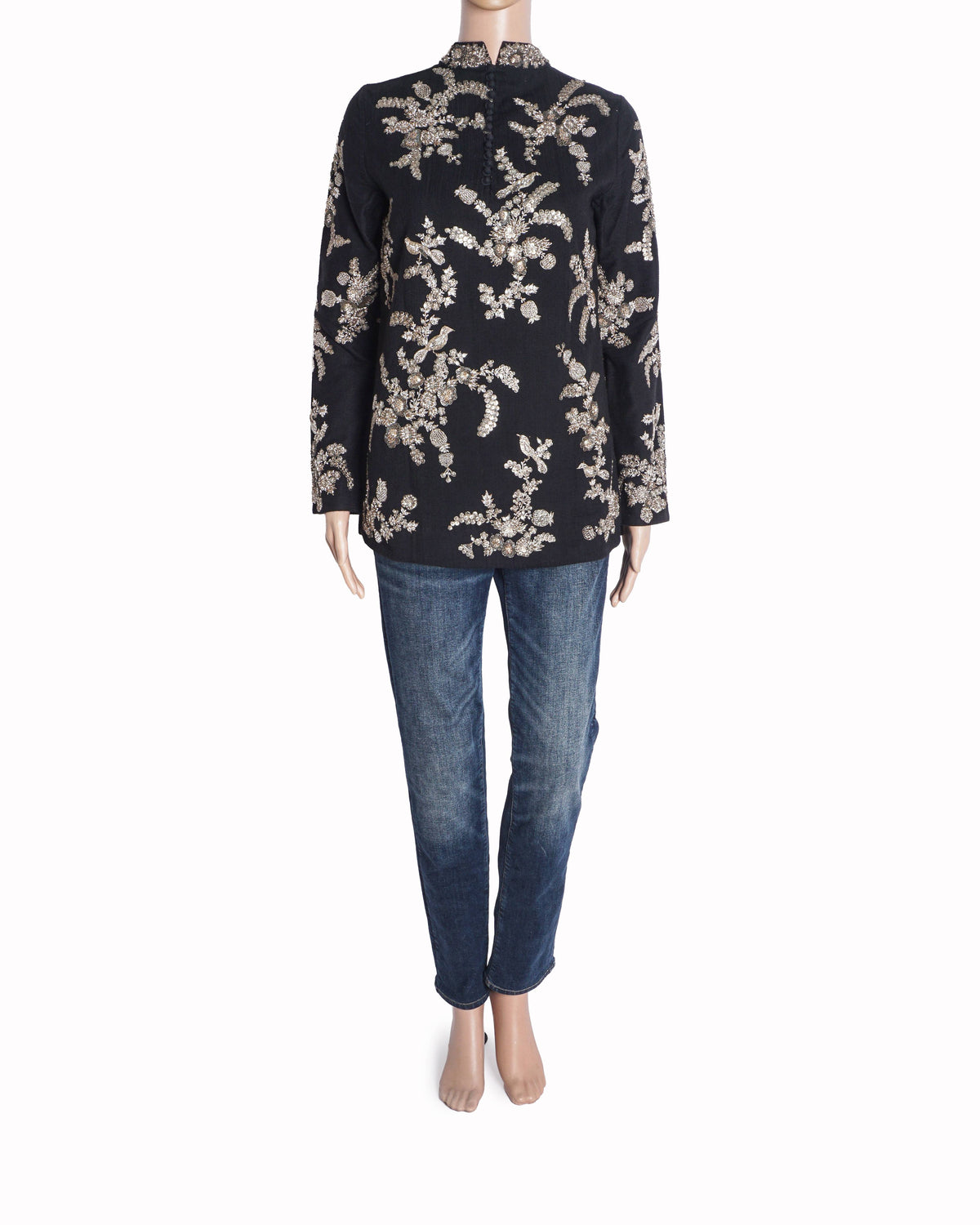 Sabyasachi Black Heavily Embroidered Silk Tunic