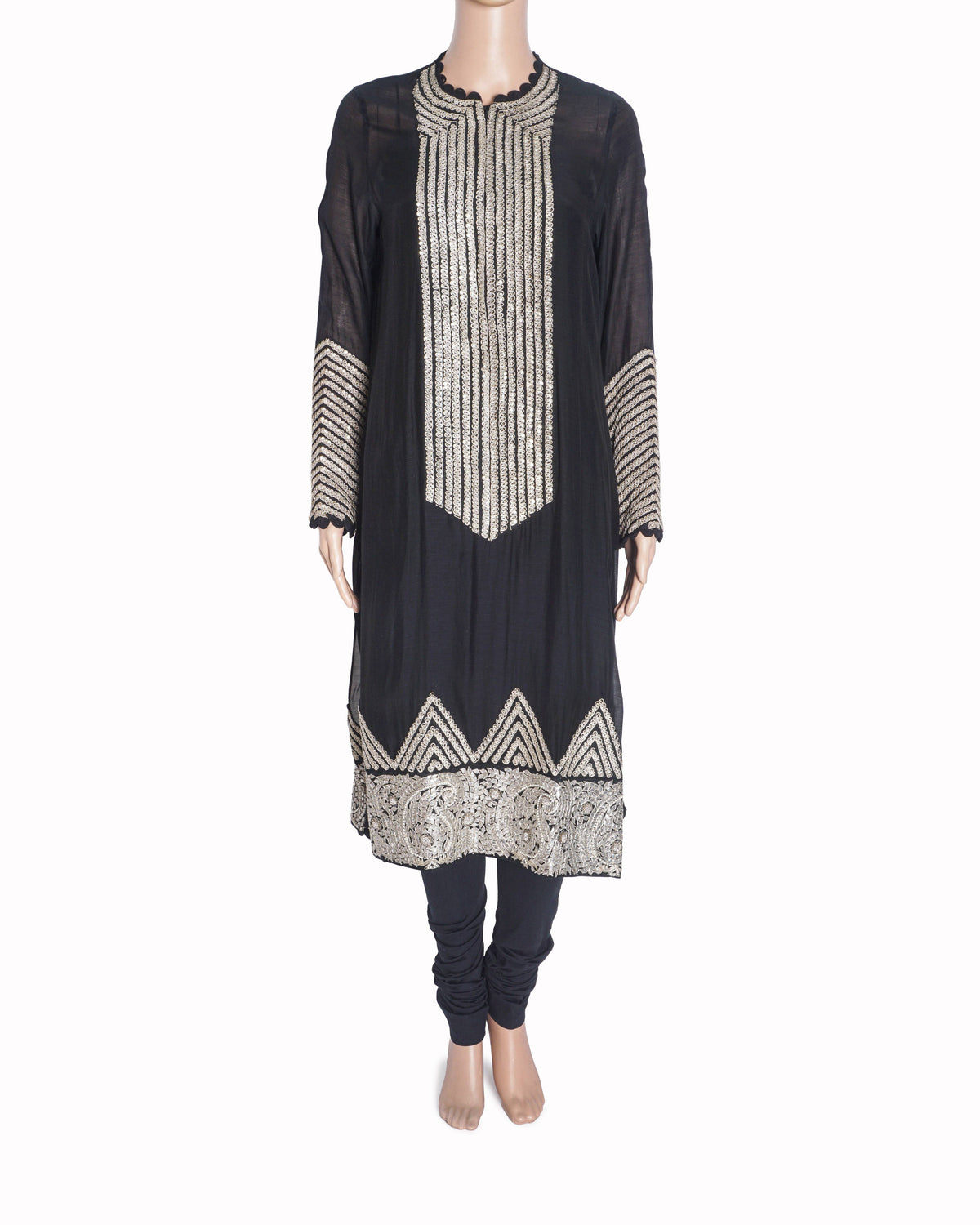 Anamika Khanna Black Embroidered Tunic & Pants Set