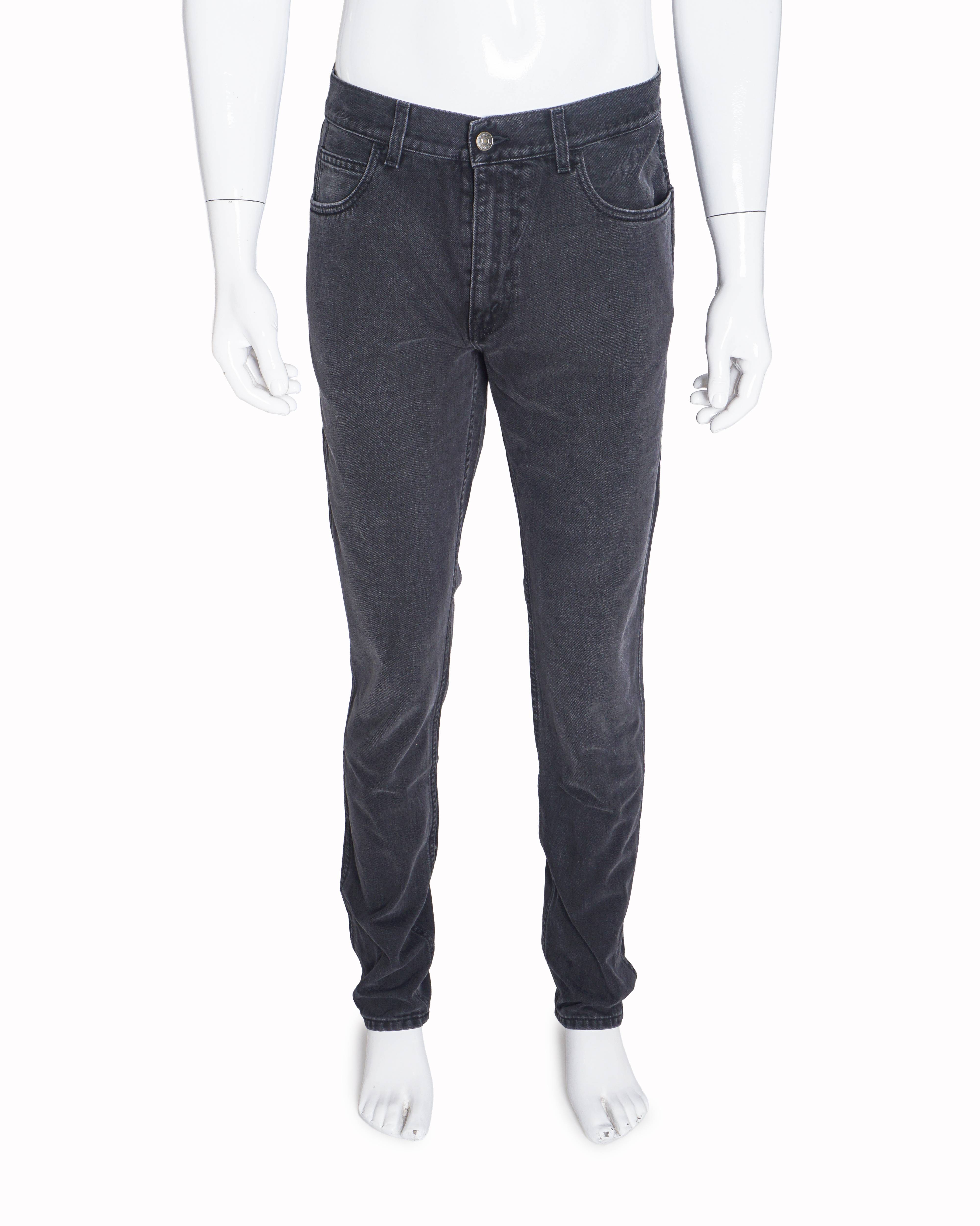 Gucci Men's Charcoal Grey Slim-Fit Jeans