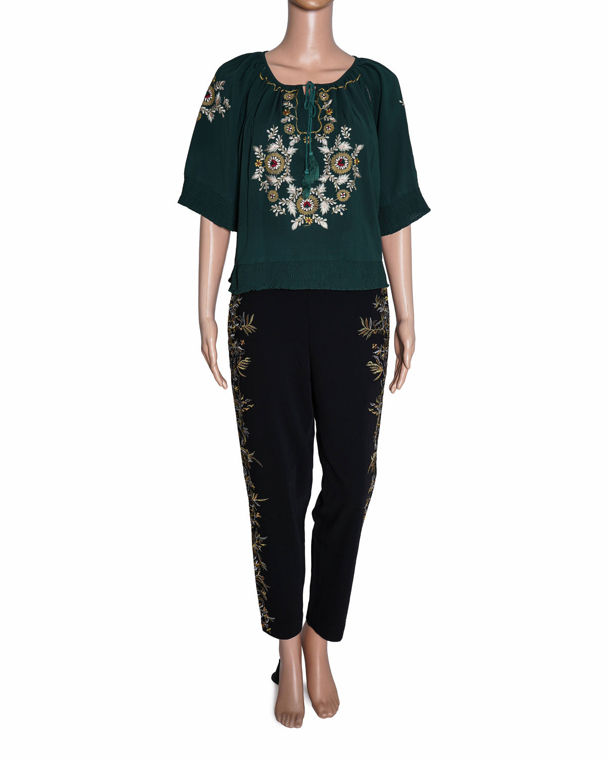 Rana Gill Embroidered Women's Trousers With Embroidered Top Co-ord Set of 2