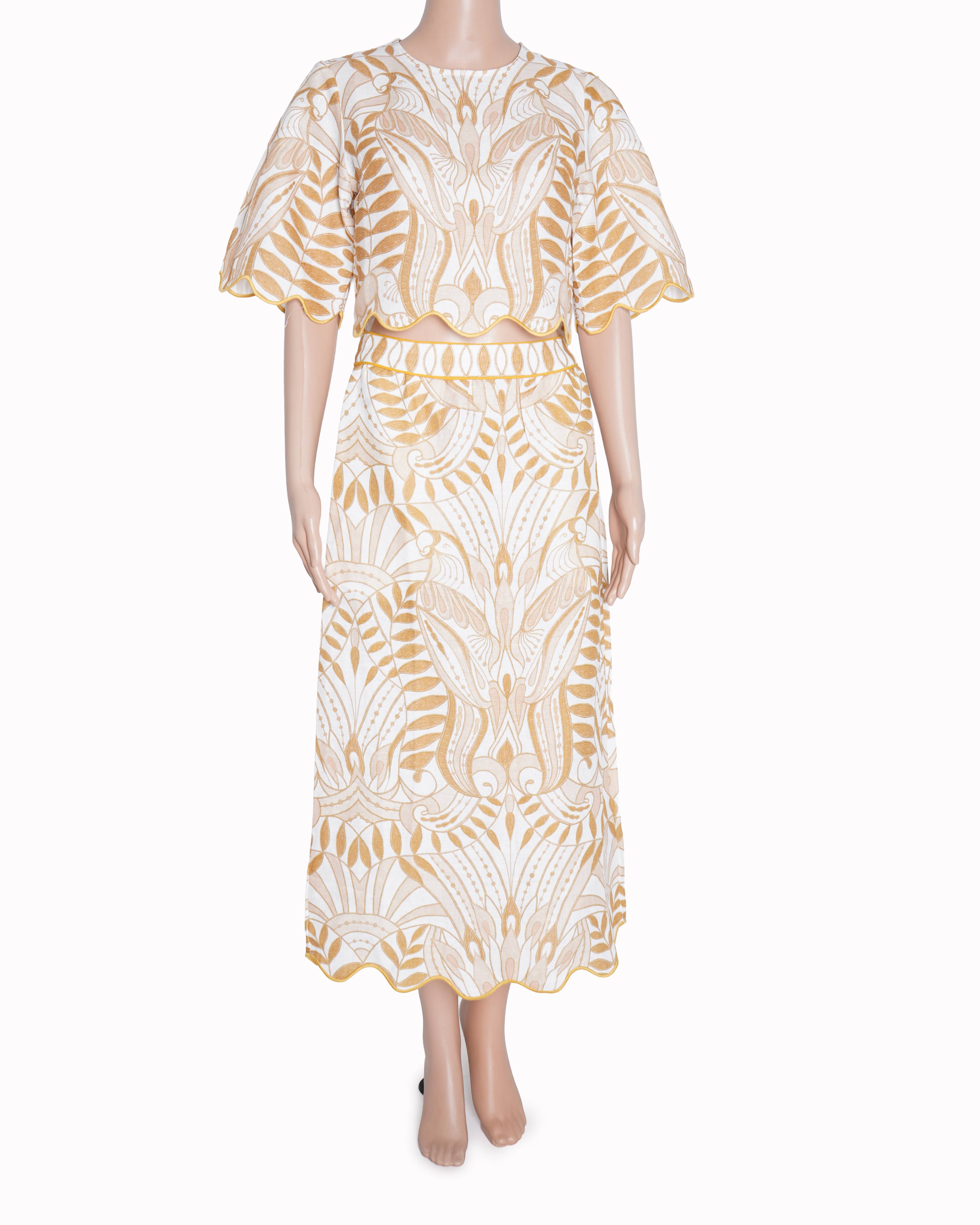 New Farm rio lace nature white & Yellow top