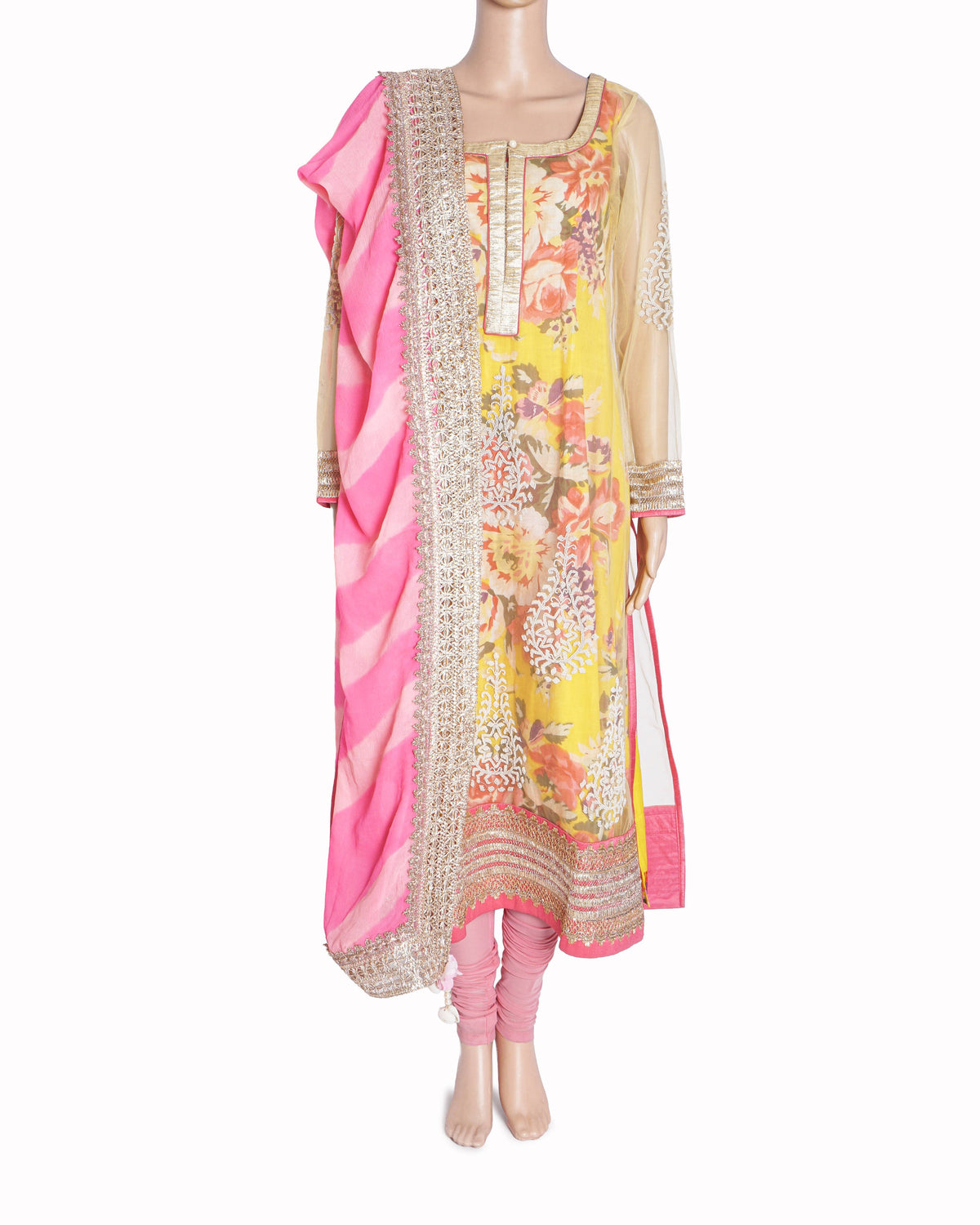 Anushree Reddy Yellow Floral Embroidered Kurta Set