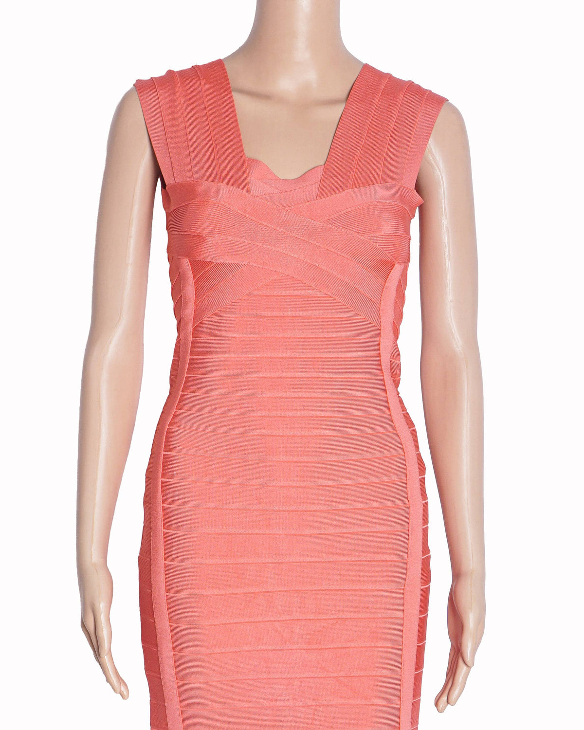 Hervé Léger Peach Blush Bandage Mini Dress
