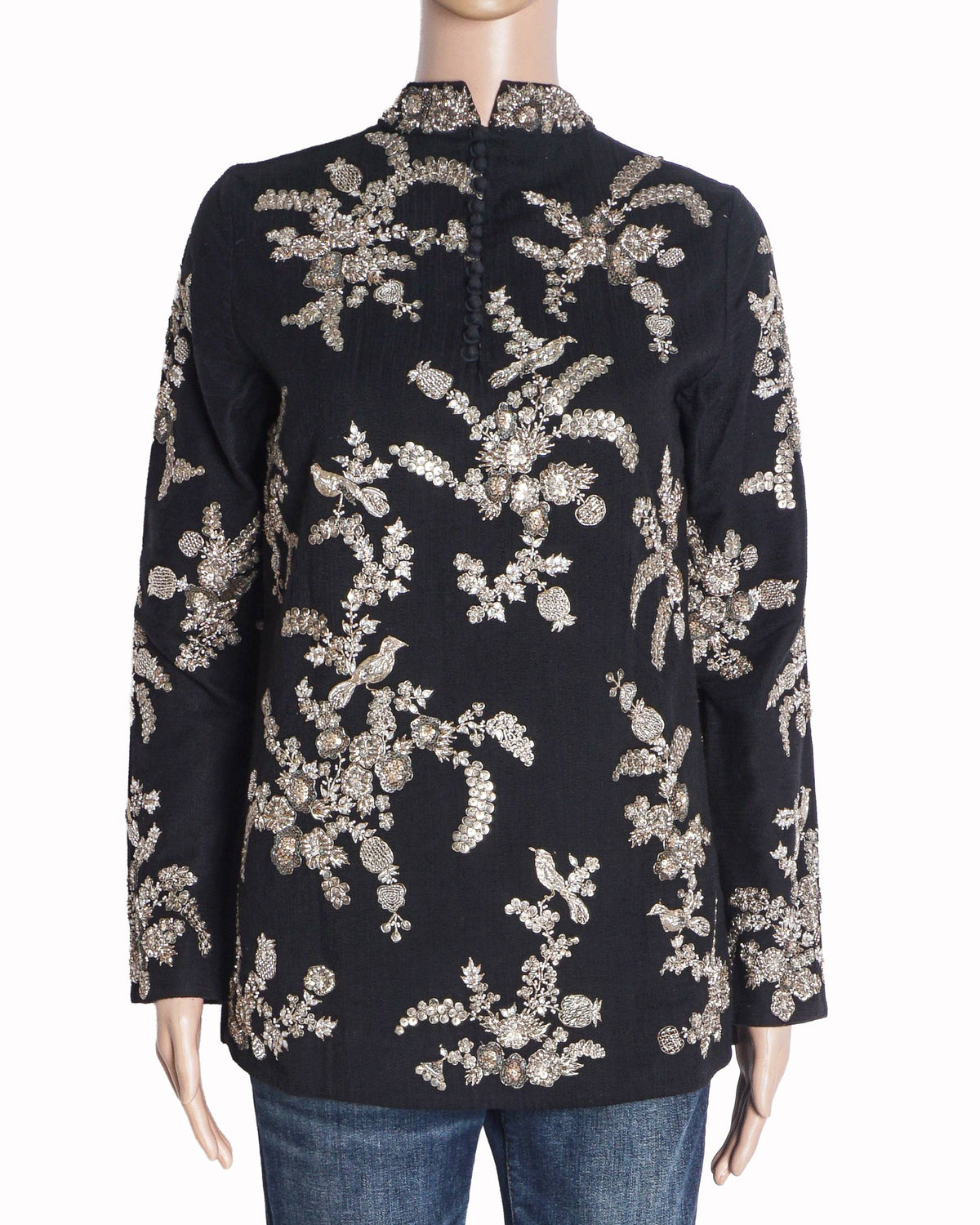 Sabyasachi Black Heavily Embroidered Silk Tunic