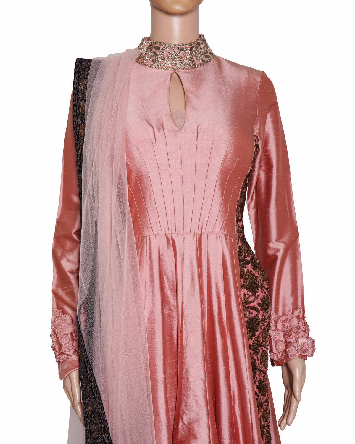Manish Malhotra Pink And Blue Long Kurta With Dupatta