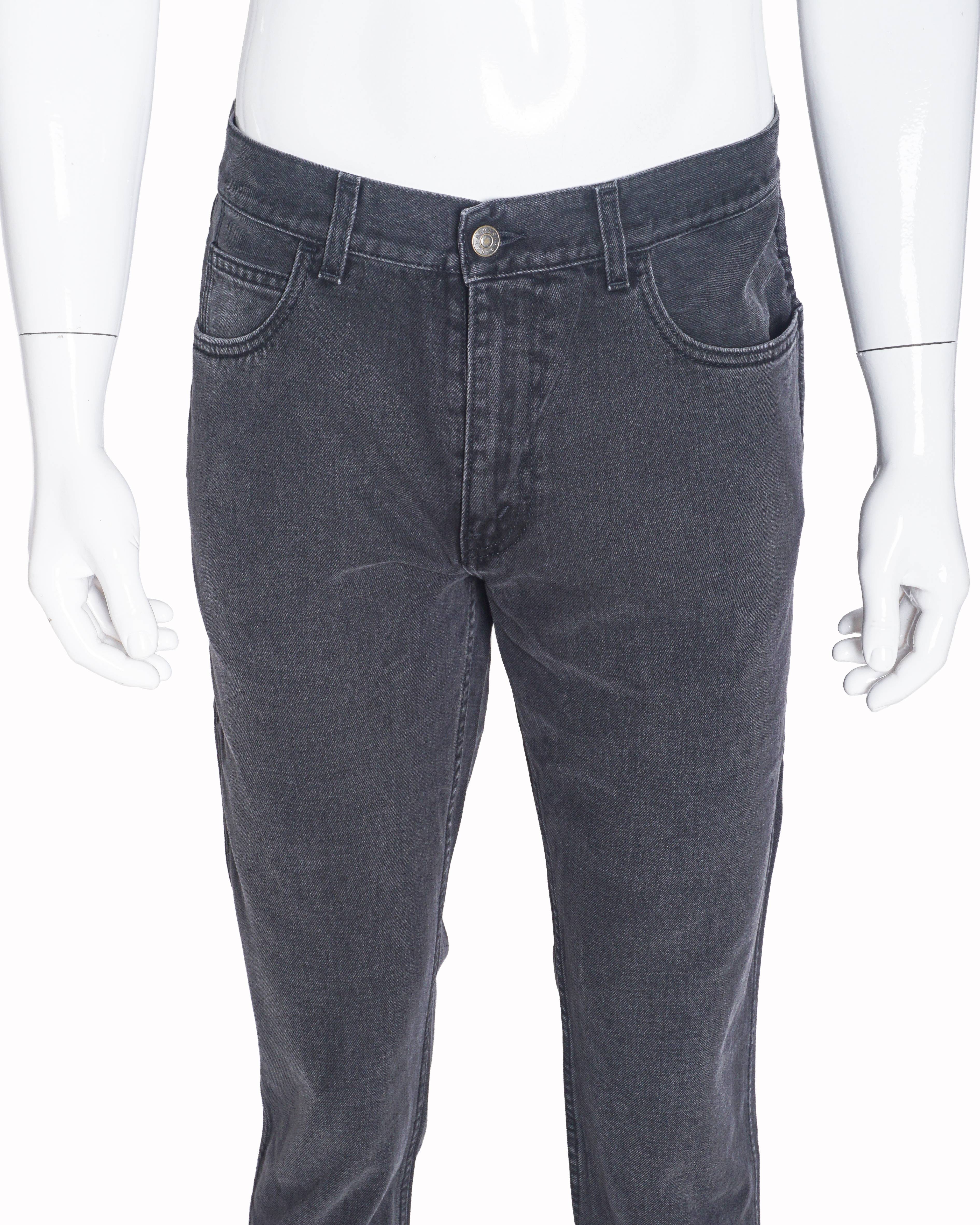 Gucci Men's Charcoal Grey Slim-Fit Jeans