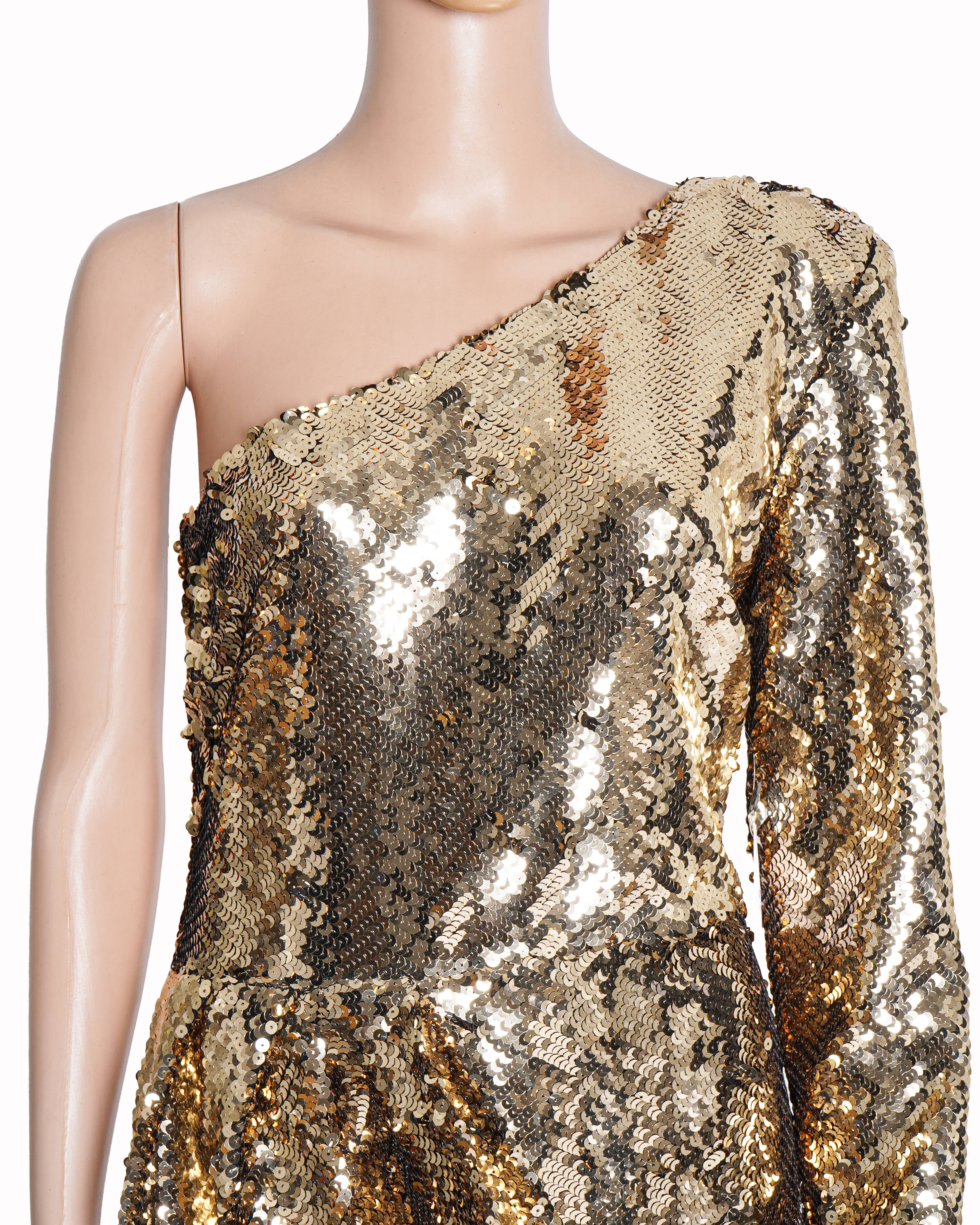 Nadine Merabi Celina Gold Sequin Dress