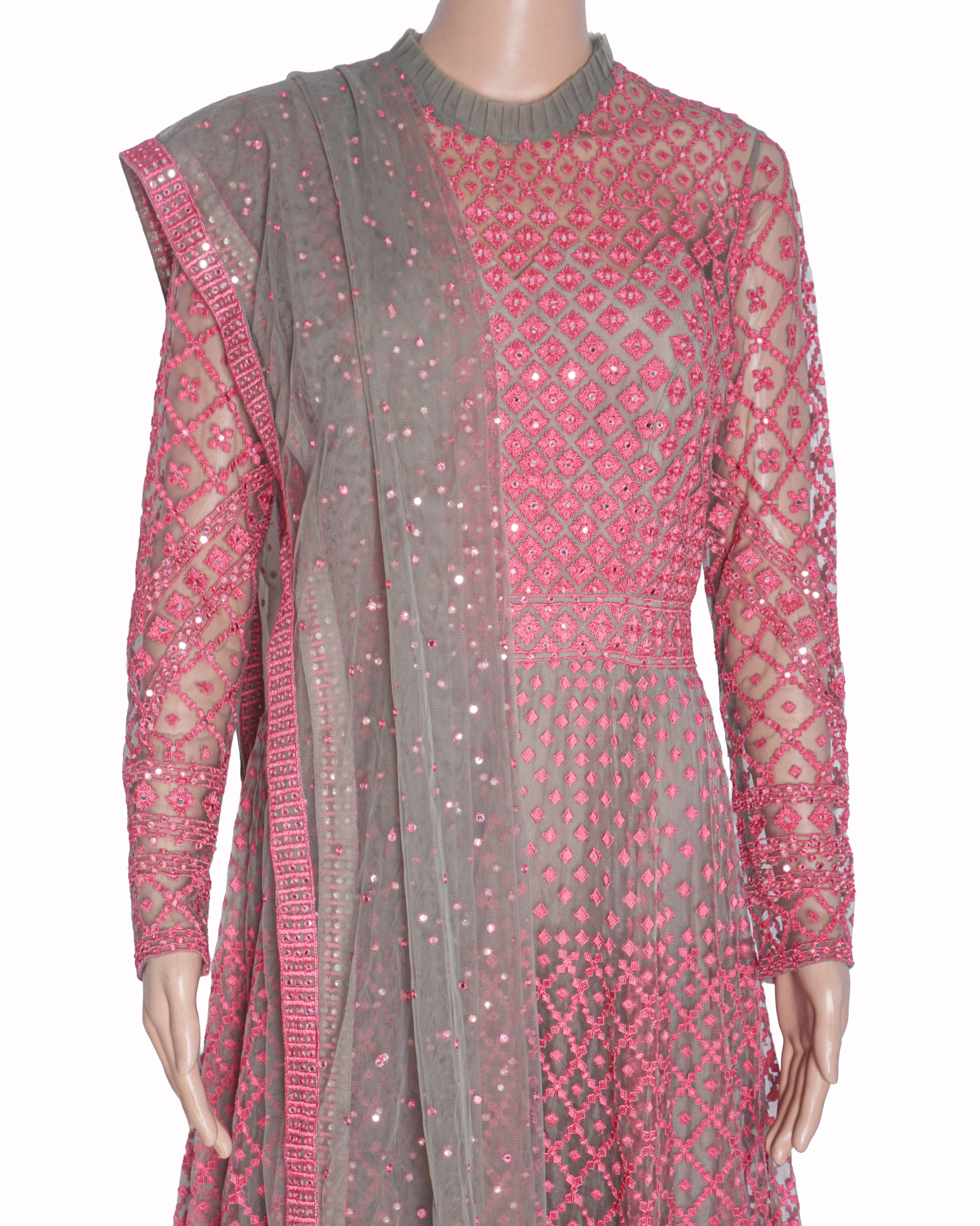 Falguni Shane Peacock  Nocola Anarkali Set In Pink