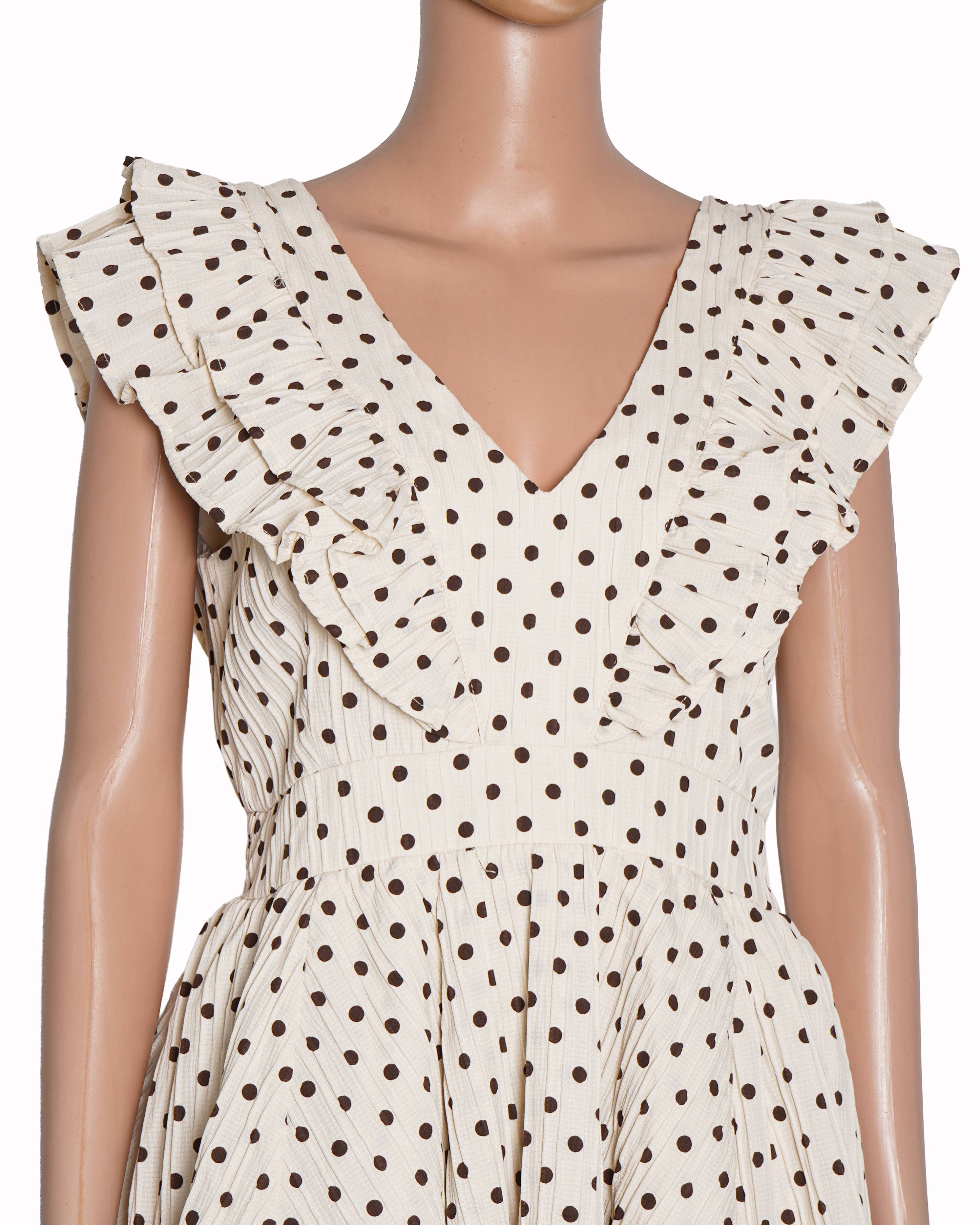 New Line & Dot Kimmi Mini Dress In Cream & Brown