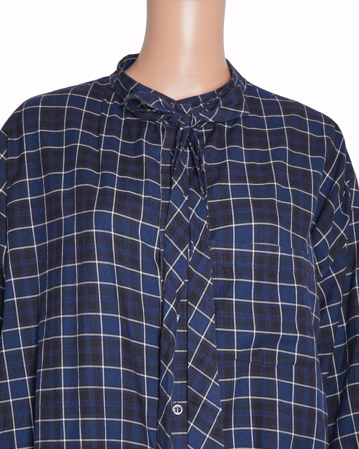 Balenciaga oversized shirt in blue checkered stripes