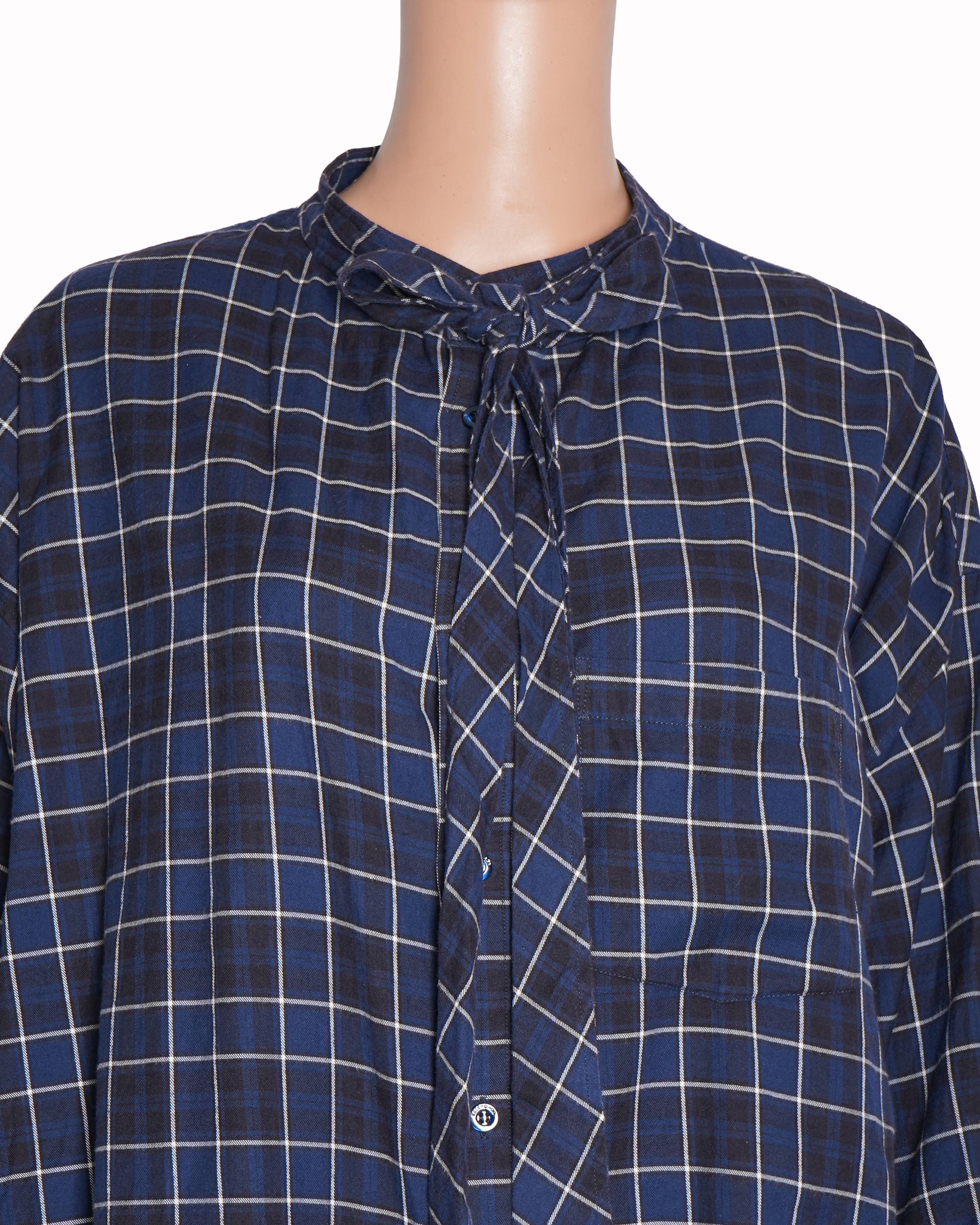 Balenciaga oversized shirt in blue checkered stripes