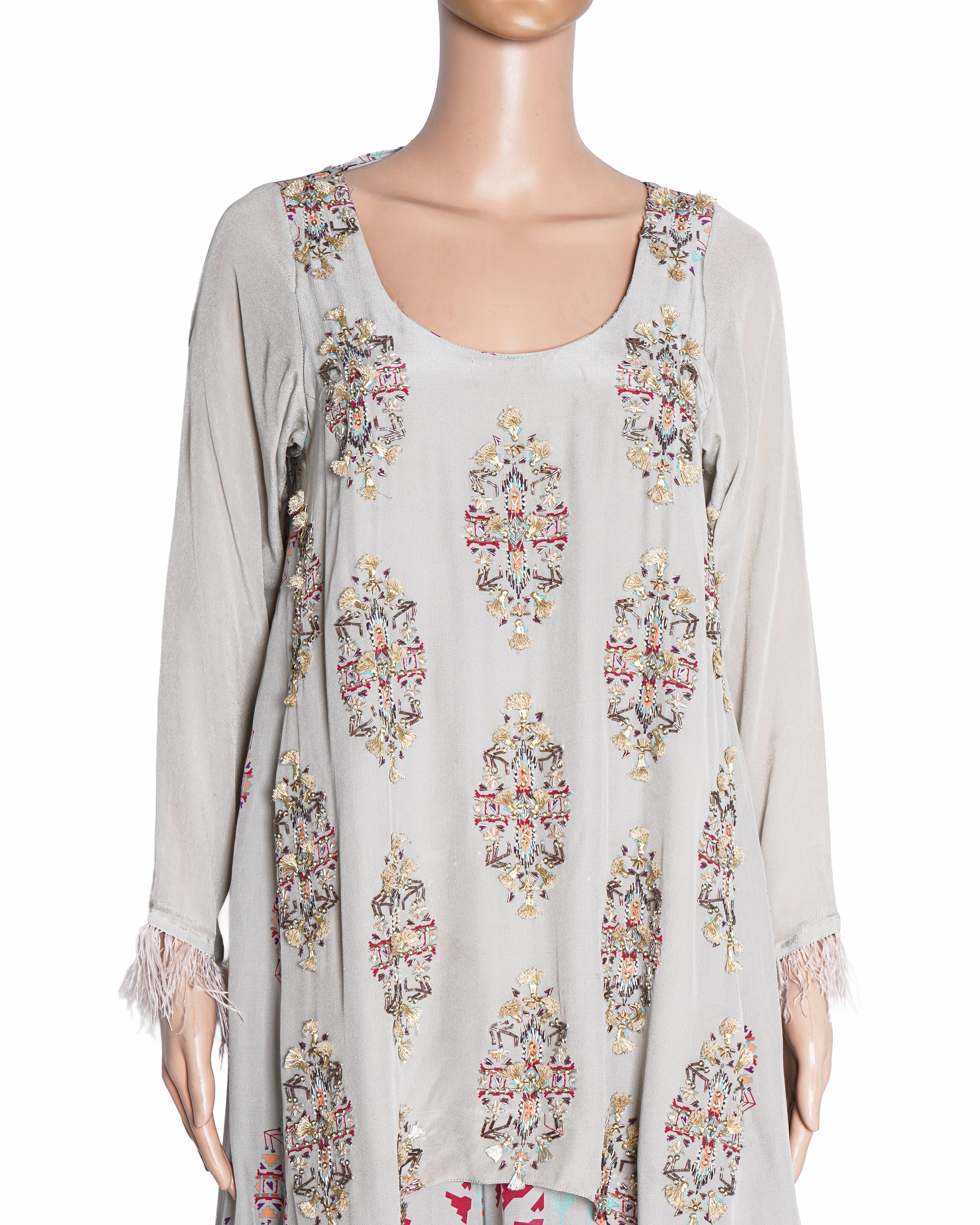 Payal Singhal Embellished Tunic and Printed Palazzo Set