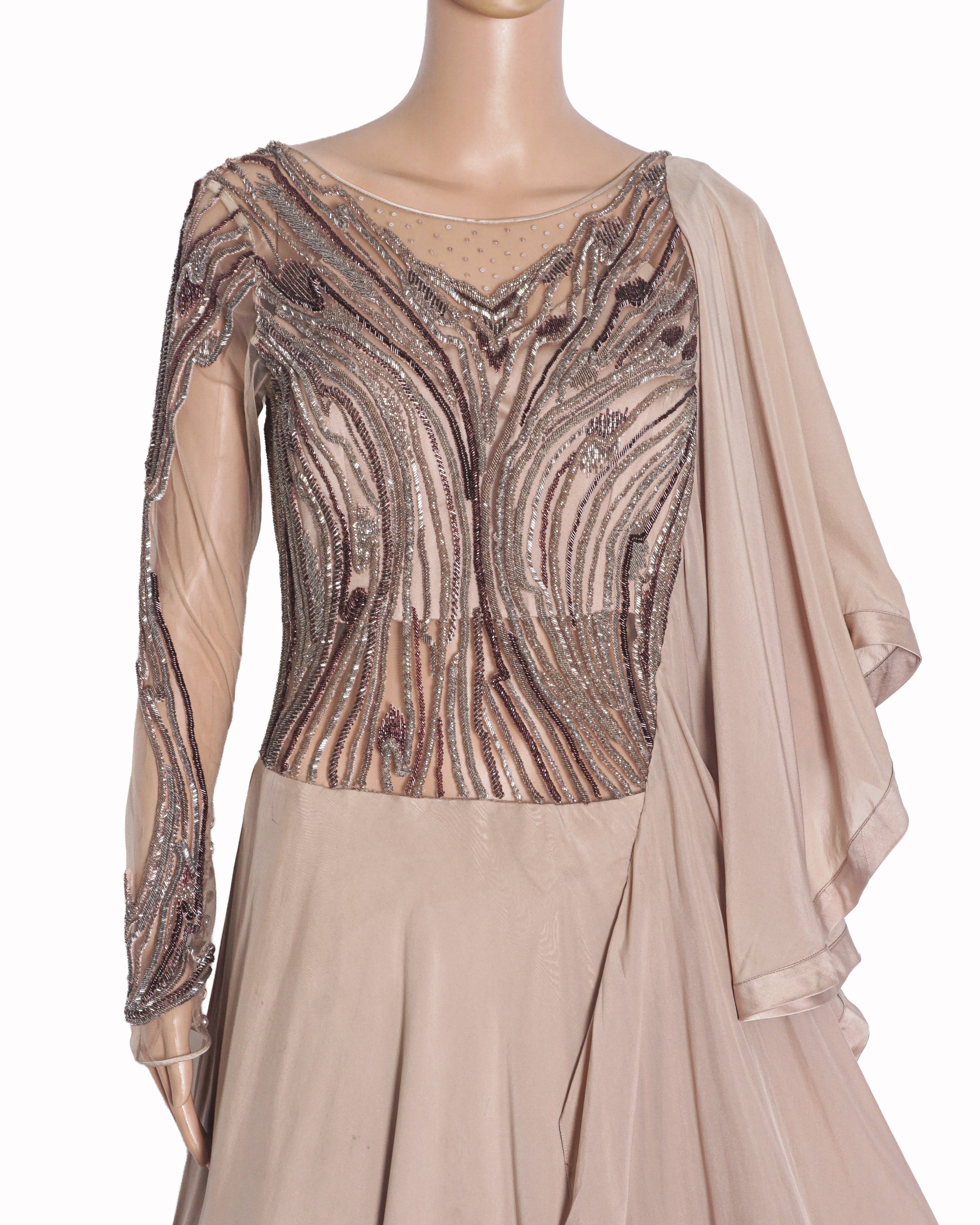 Gaurav Gupta Blush Pink Embellished Sculptural Gown