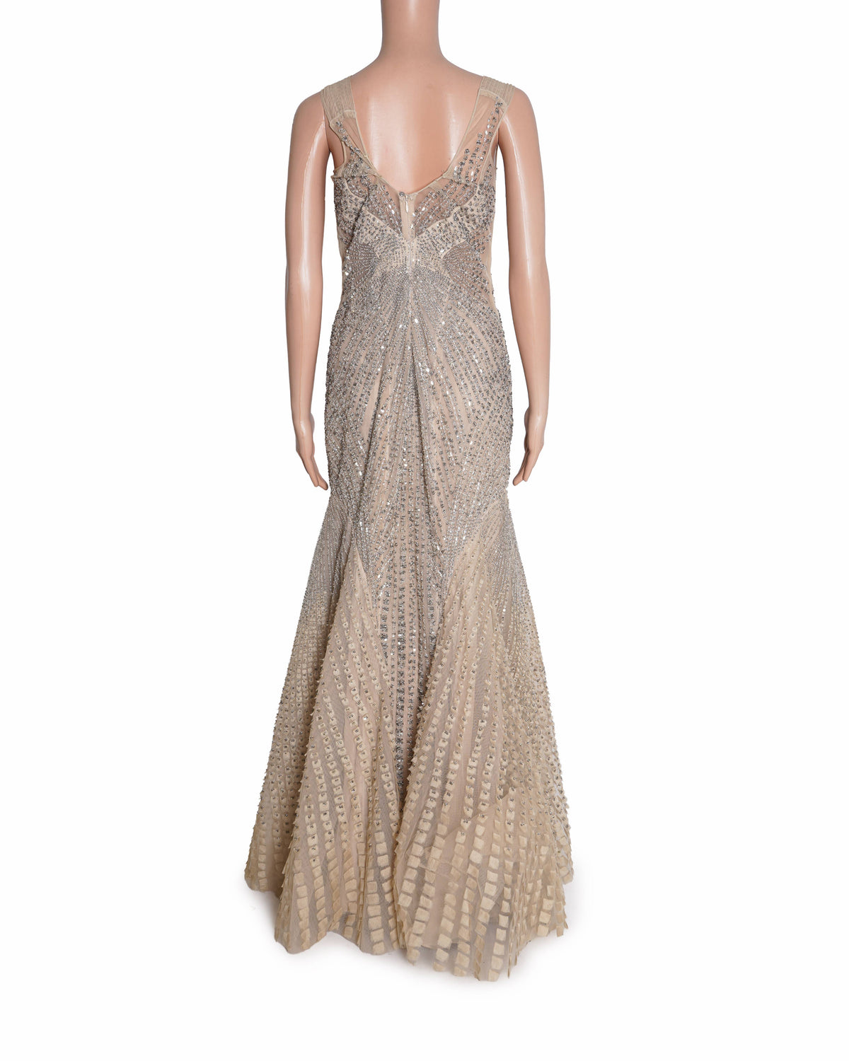 Rohit Gandhi & Rahul Khanna Starburst Off-shoulder Sequinced Gown In Mesh