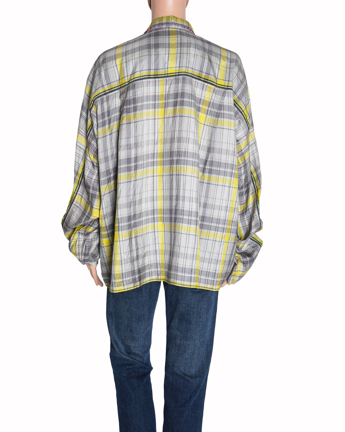 Péro Yellow Check Oversized Shirt
