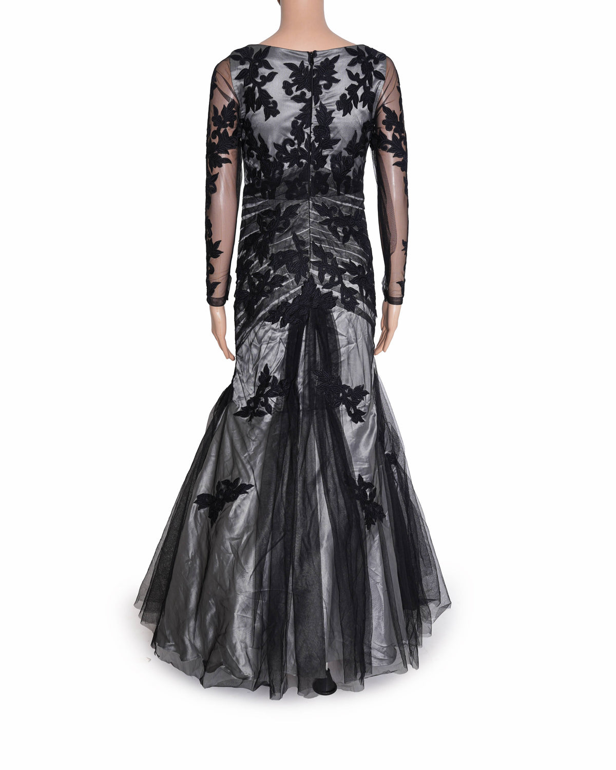 Mala and Kinnary Black Lace & Tulle Mermaid Gown