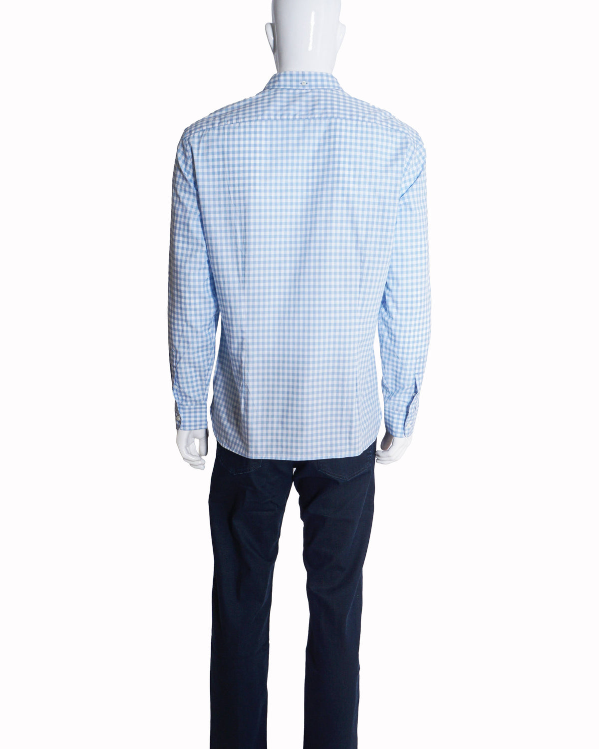 Burberry Men's Sky Blue Gingham Checked Button-Down Shirt