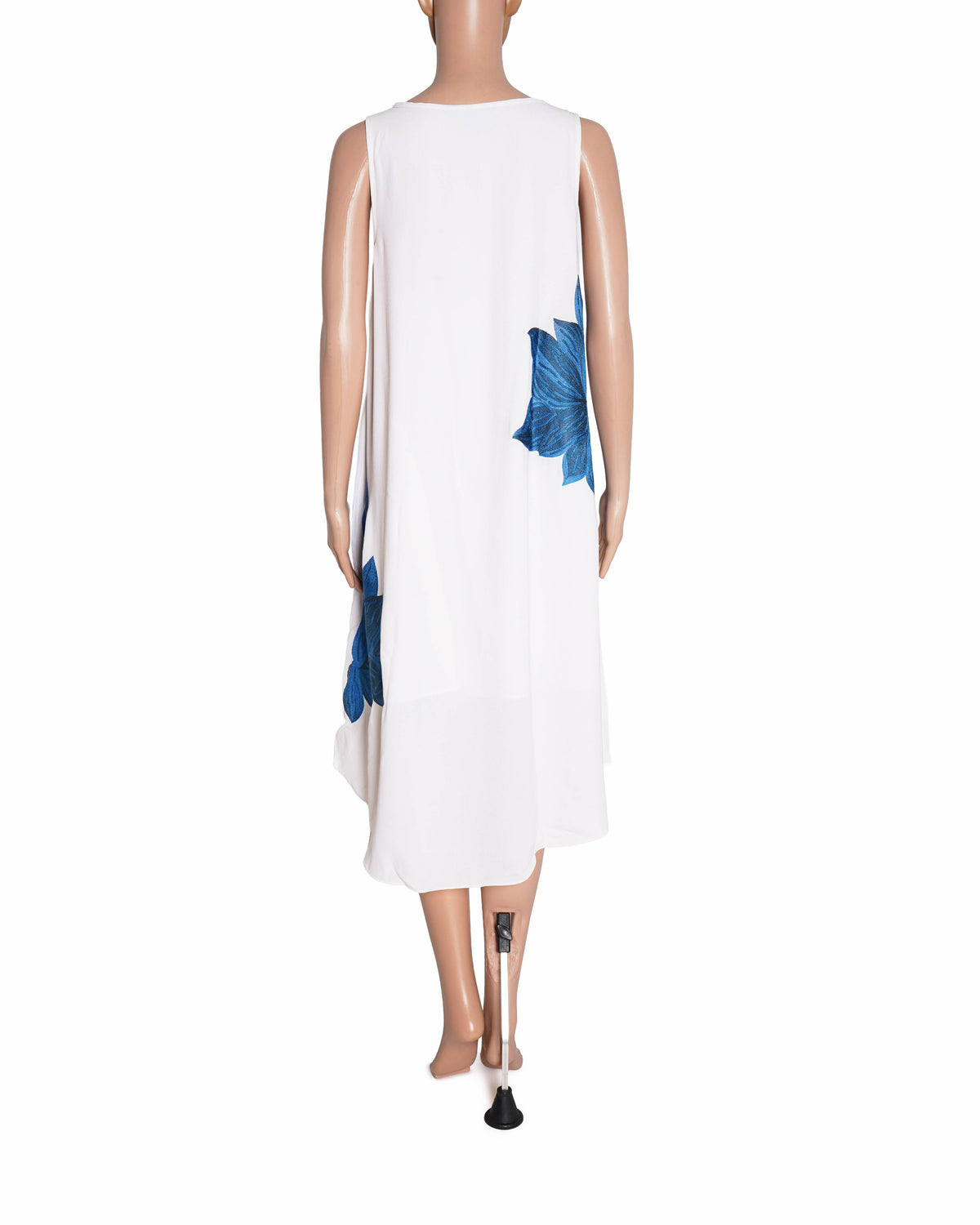 Ranna Gill maxi white dress with blue floral embroidery