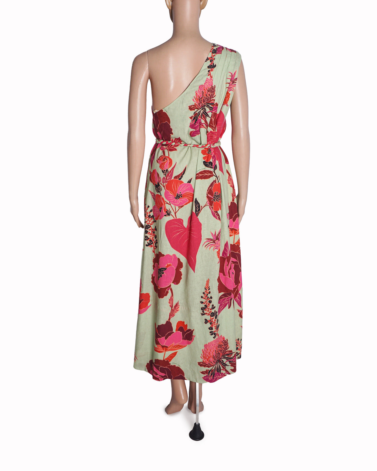 Farm Rio Green Fresh Garden One-Shoulder Maxi Dress