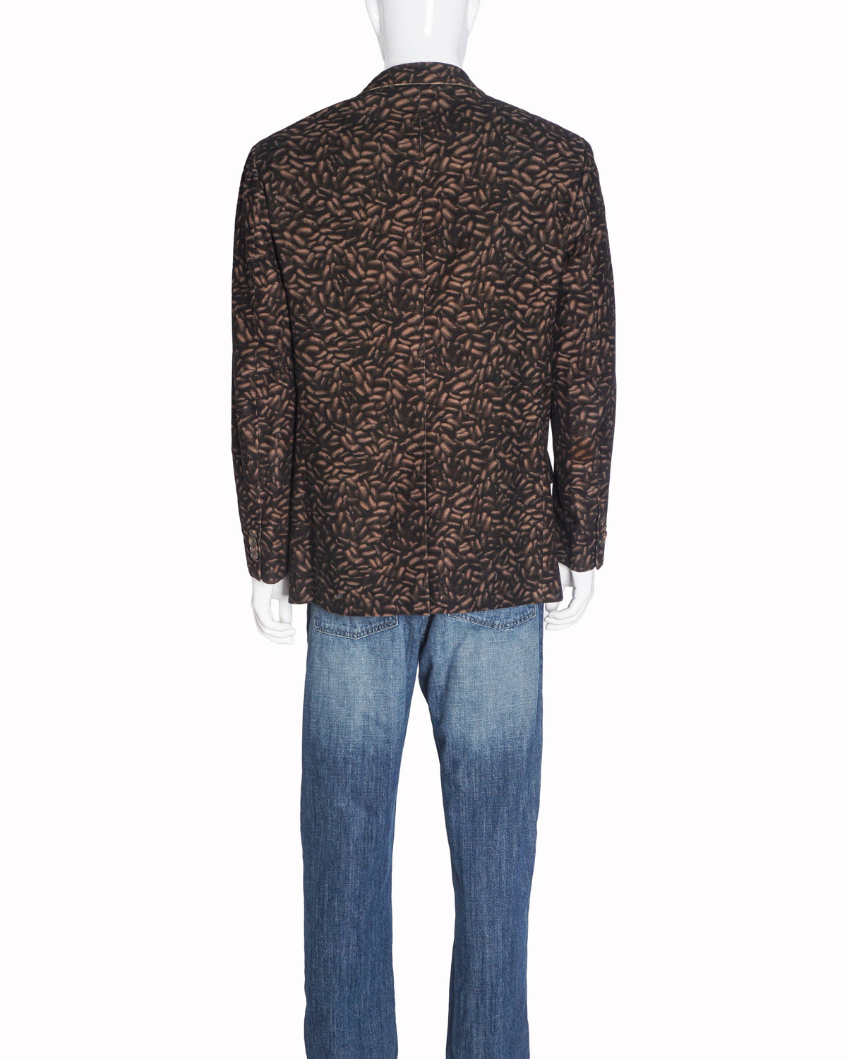 Etro Printed Brown Wool Blend Single-Breasted Blazer Coat