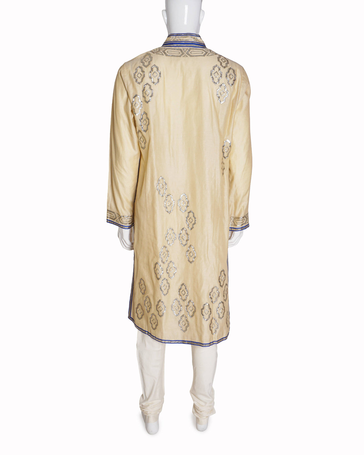 Abu Jani Sandeep Khosla Light Gold & Royal Blue Gota Patti Kurta Set