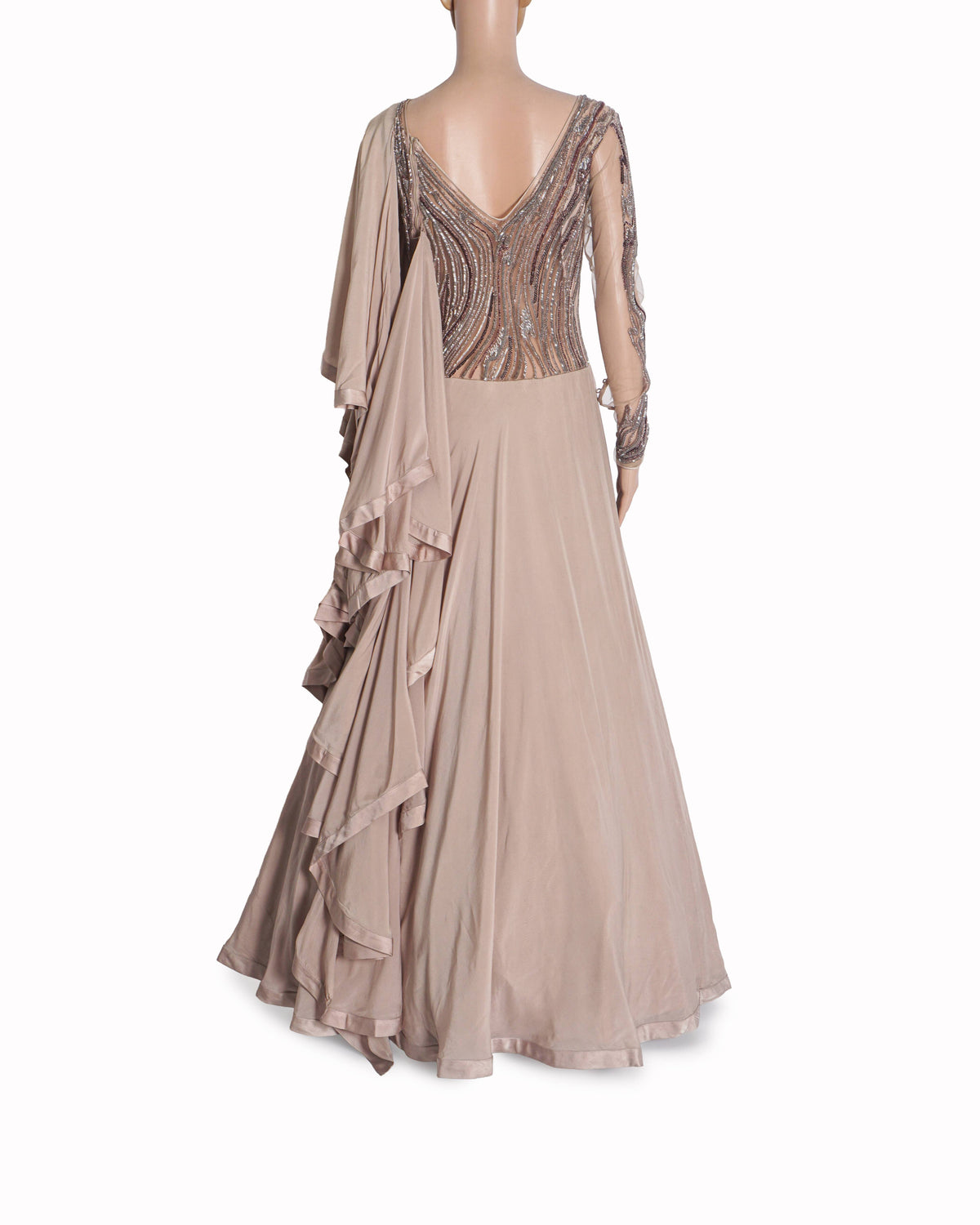 Gaurav Gupta Blush Pink Embellished Sculptural Gown
